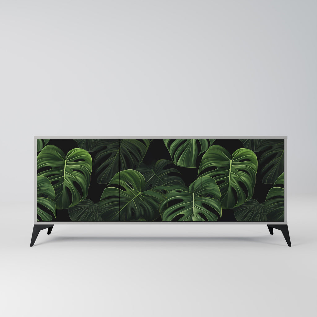 Buffet 3 portes INFINITE MONSTERA finition grise