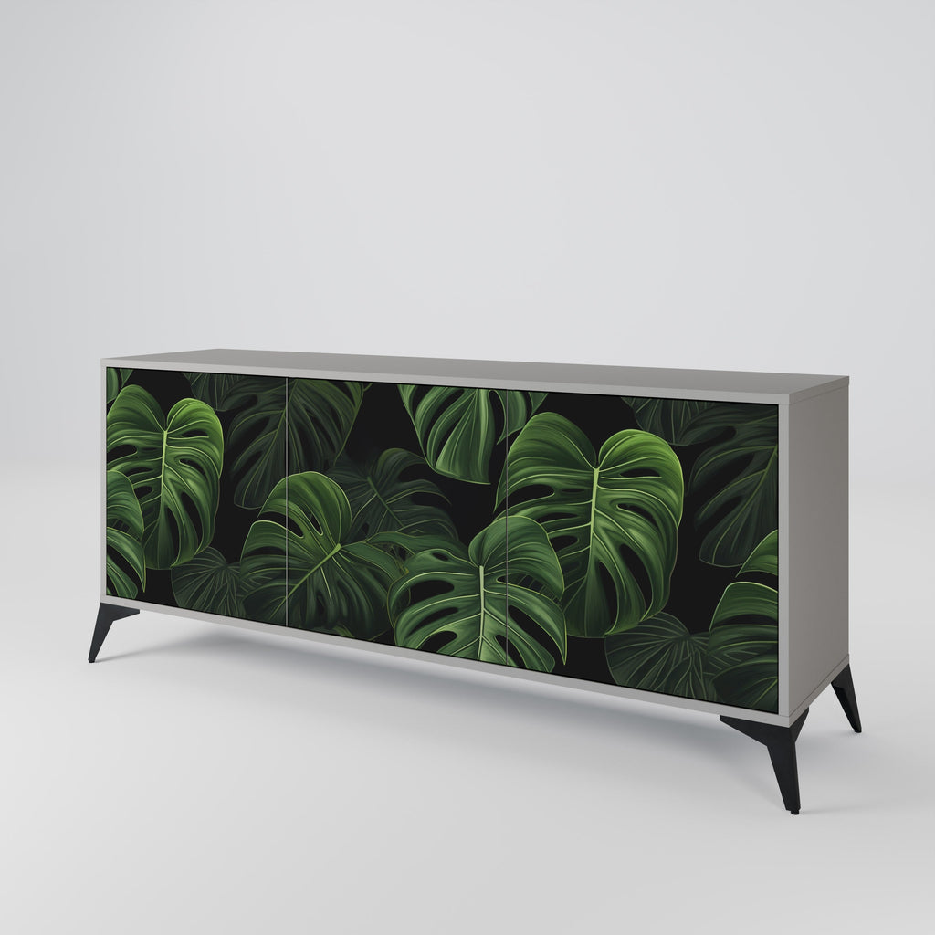 Buffet 3 portes INFINITE MONSTERA finition grise