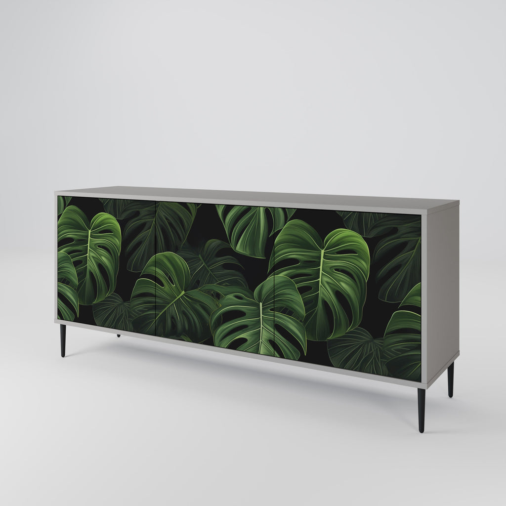 Buffet 3 portes INFINITE MONSTERA finition grise