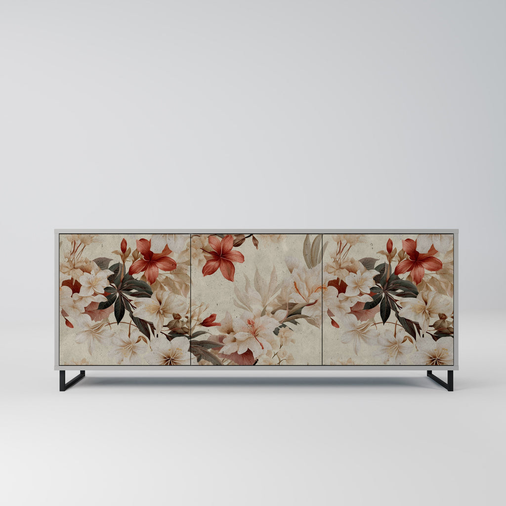 Buffet 3 portes PETAL HARMONY finition grise