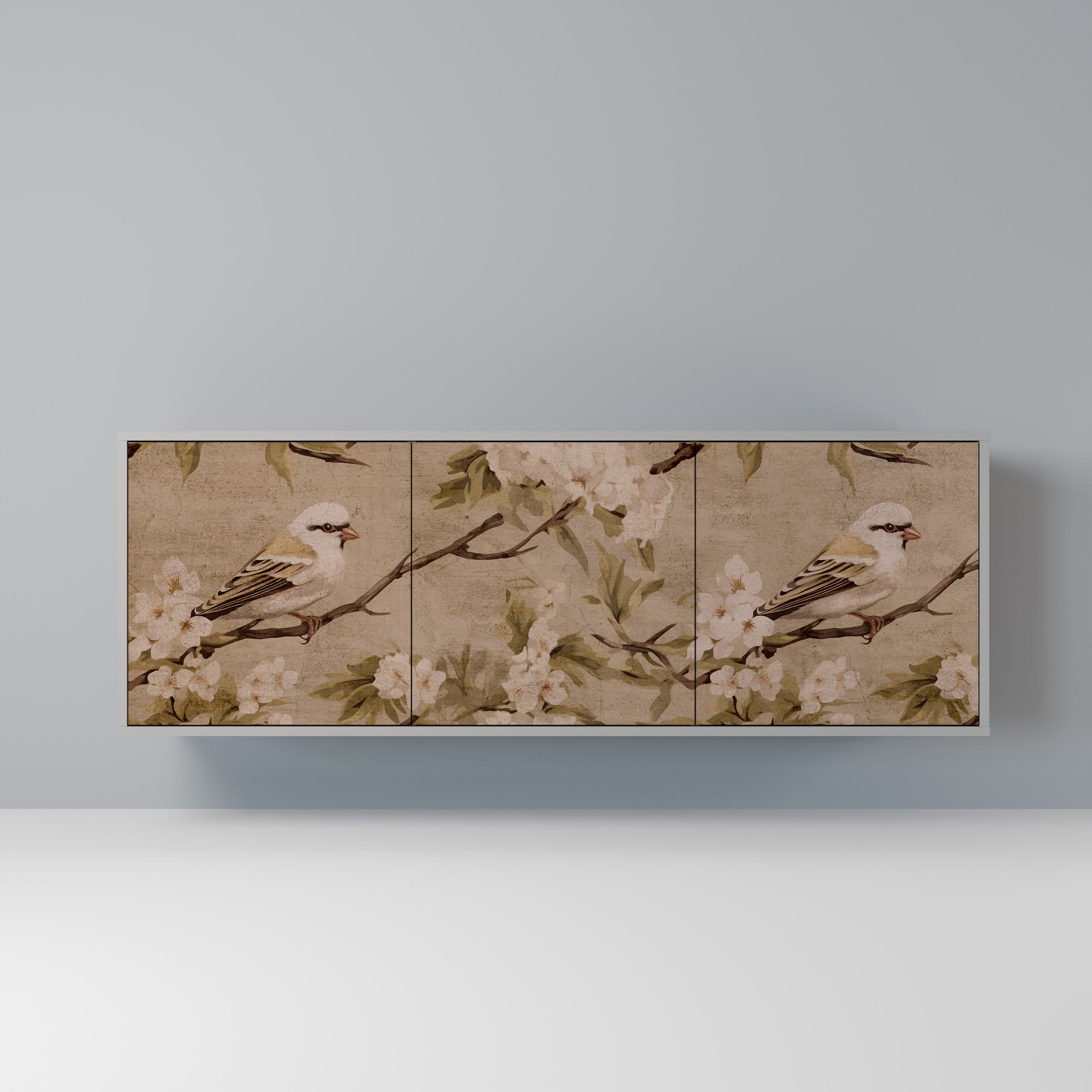 Buffet 3 portes PETAL DISTINGUISH en finition grise