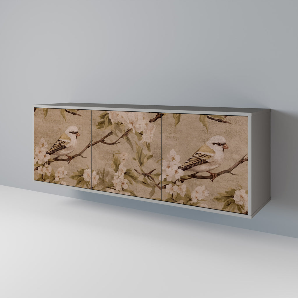 Buffet 3 portes PETAL DISTINGUISH en finition grise