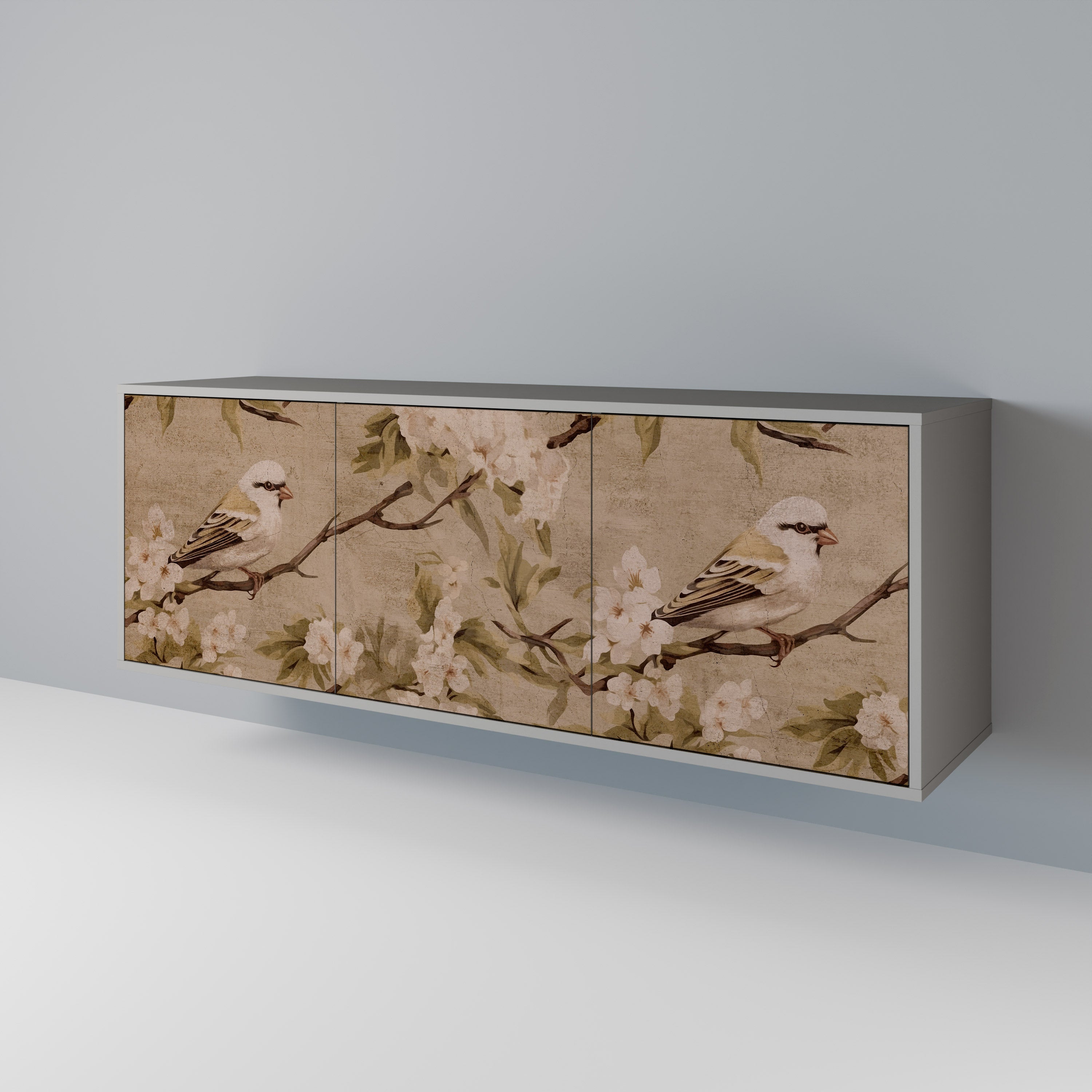 Buffet 3 portes PETAL DISTINGUISH en finition grise