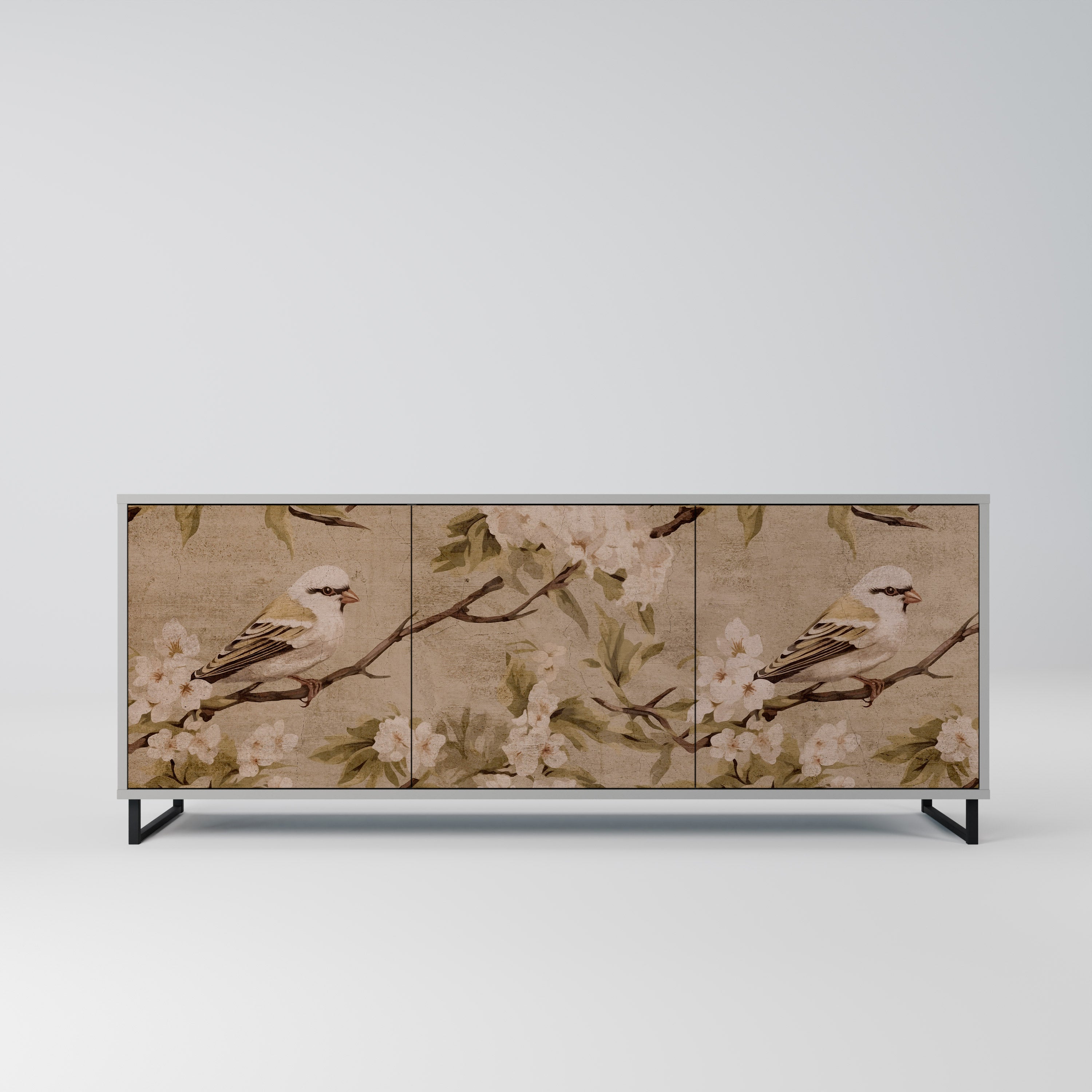 Buffet 3 portes PETAL DISTINGUISH en finition grise