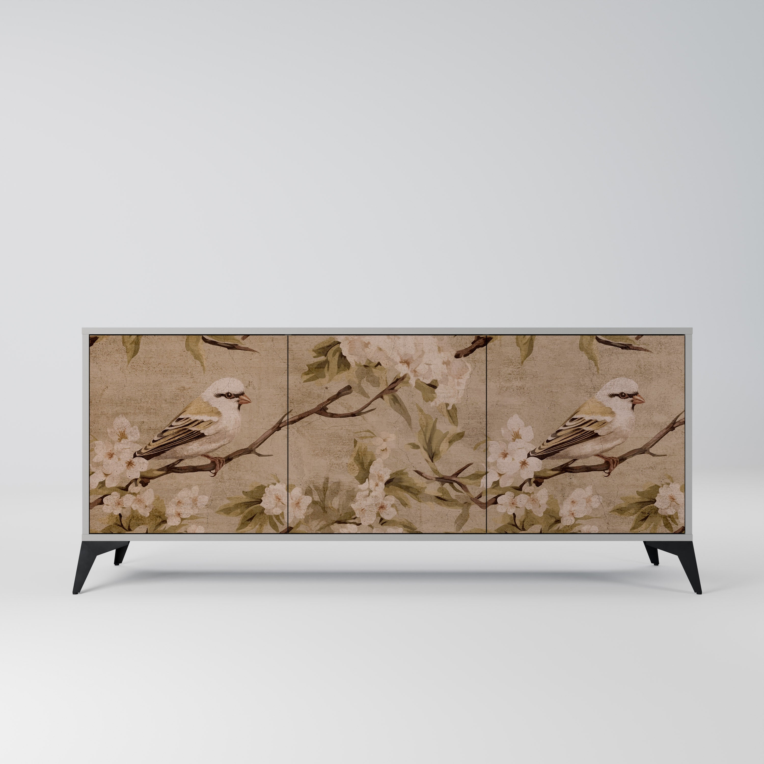 Buffet 3 portes PETAL DISTINGUISH en finition grise