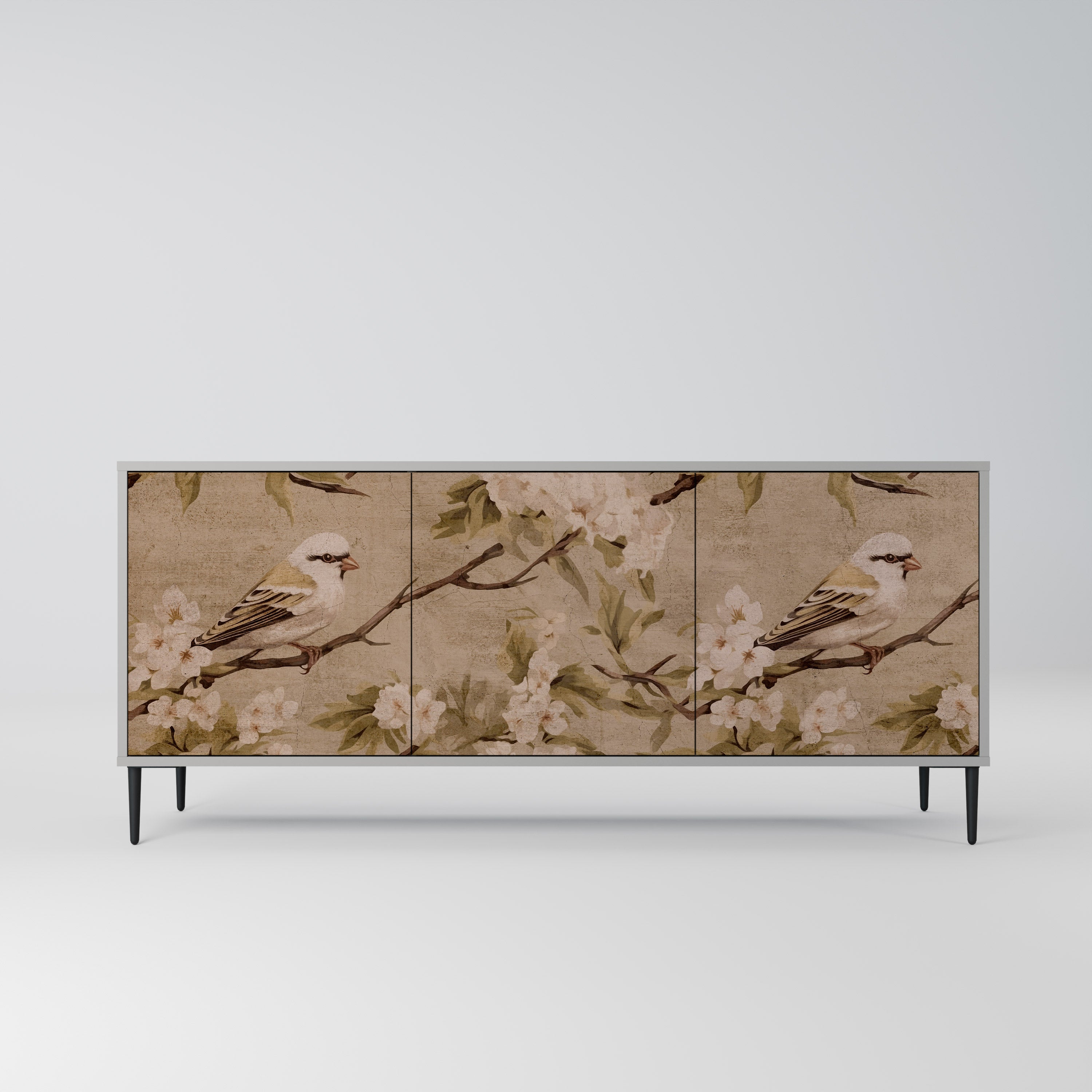 Buffet 3 portes PETAL DISTINGUISH en finition grise