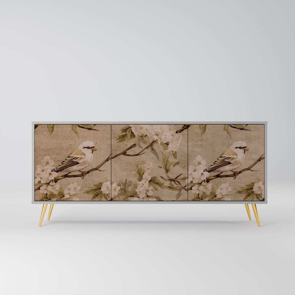 Buffet 3 portes PETAL DISTINGUISH en finition grise