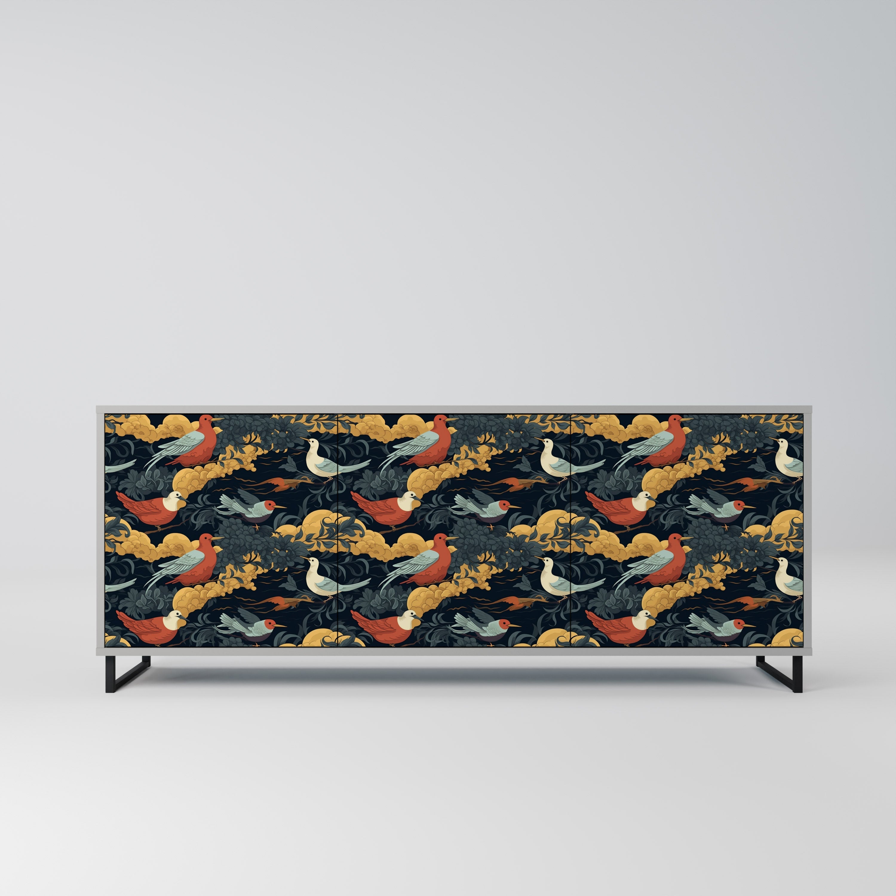 Buffet 3 portes FOWLY DAZE en finition grise