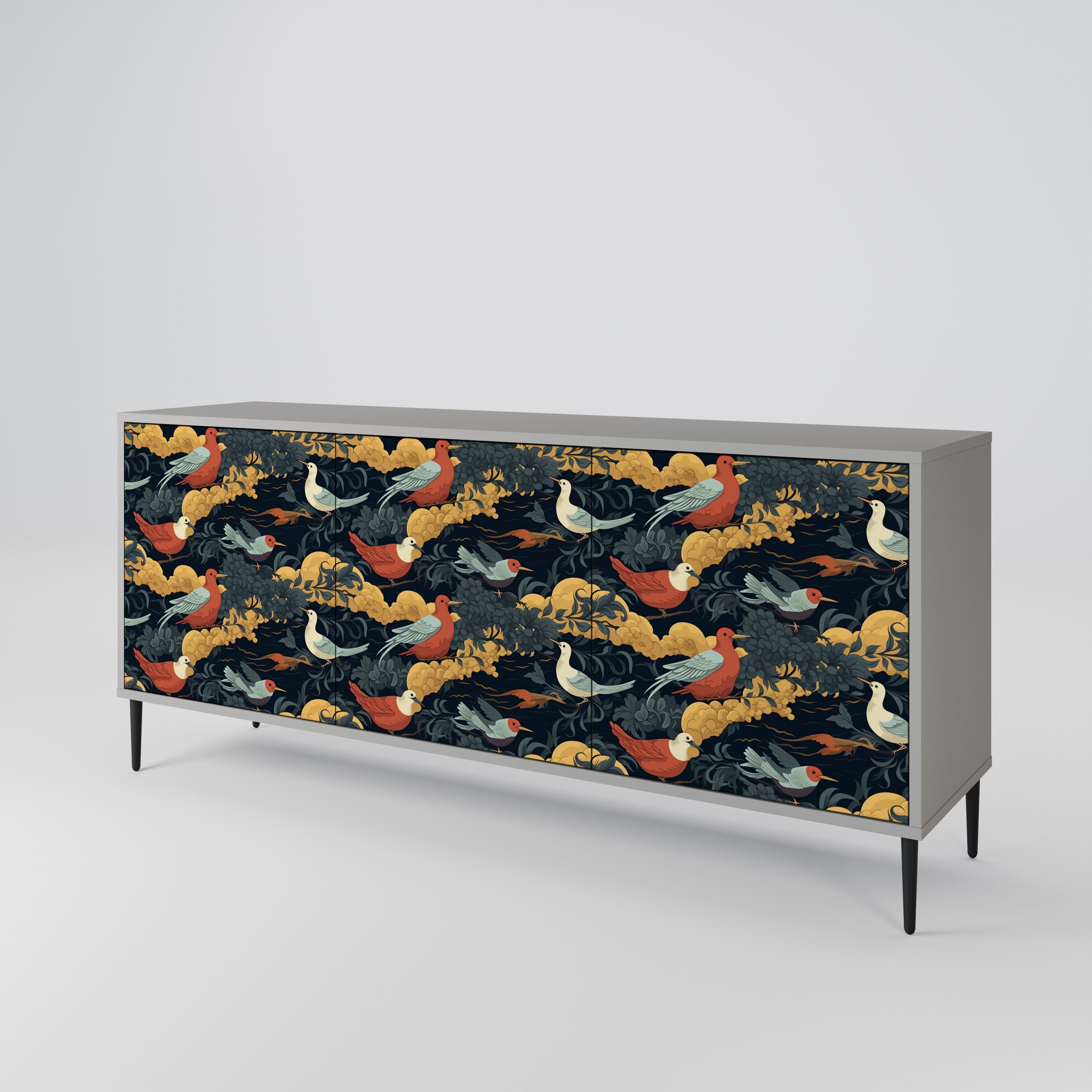 Buffet 3 portes FOWLY DAZE en finition grise