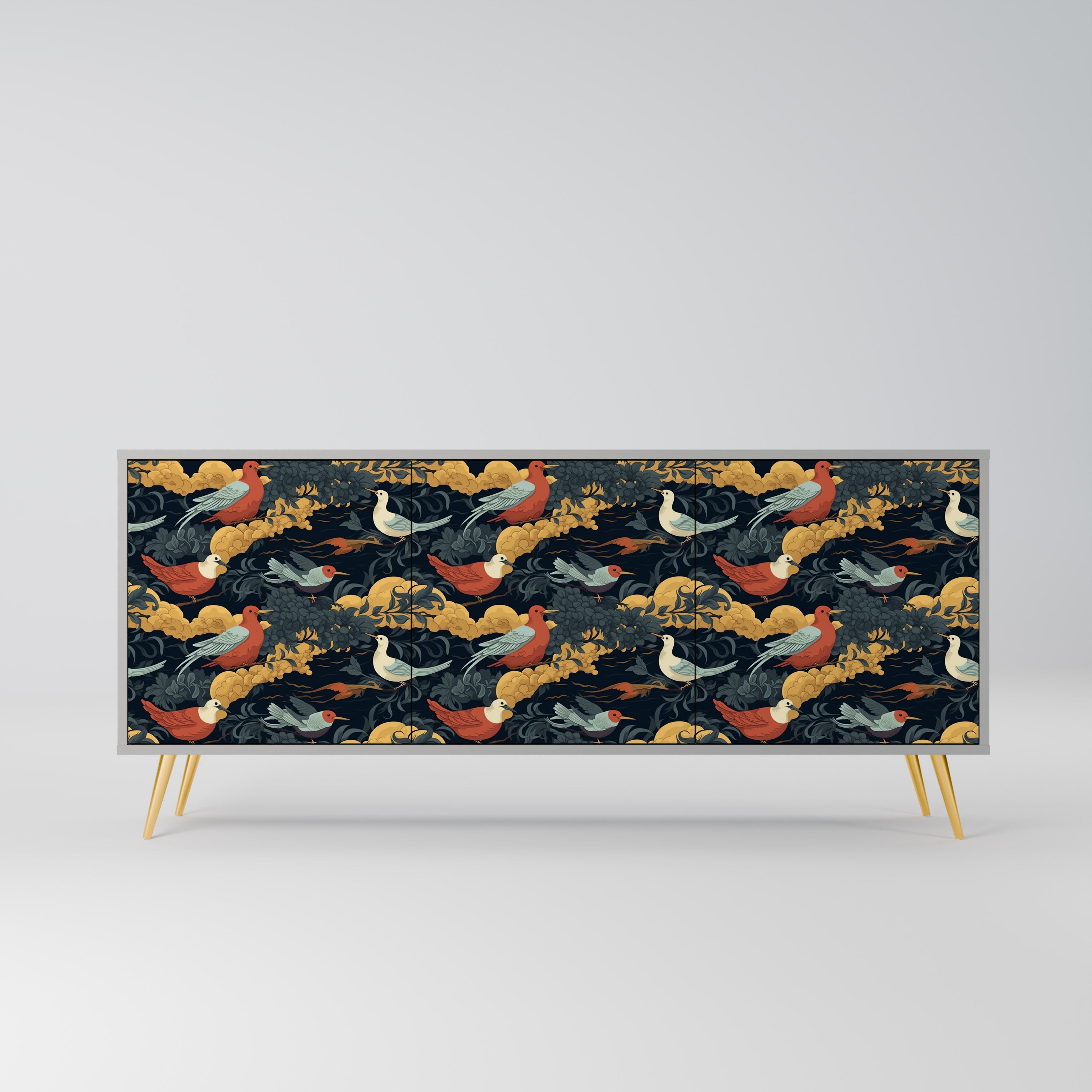 Buffet 3 portes FOWLY DAZE en finition grise