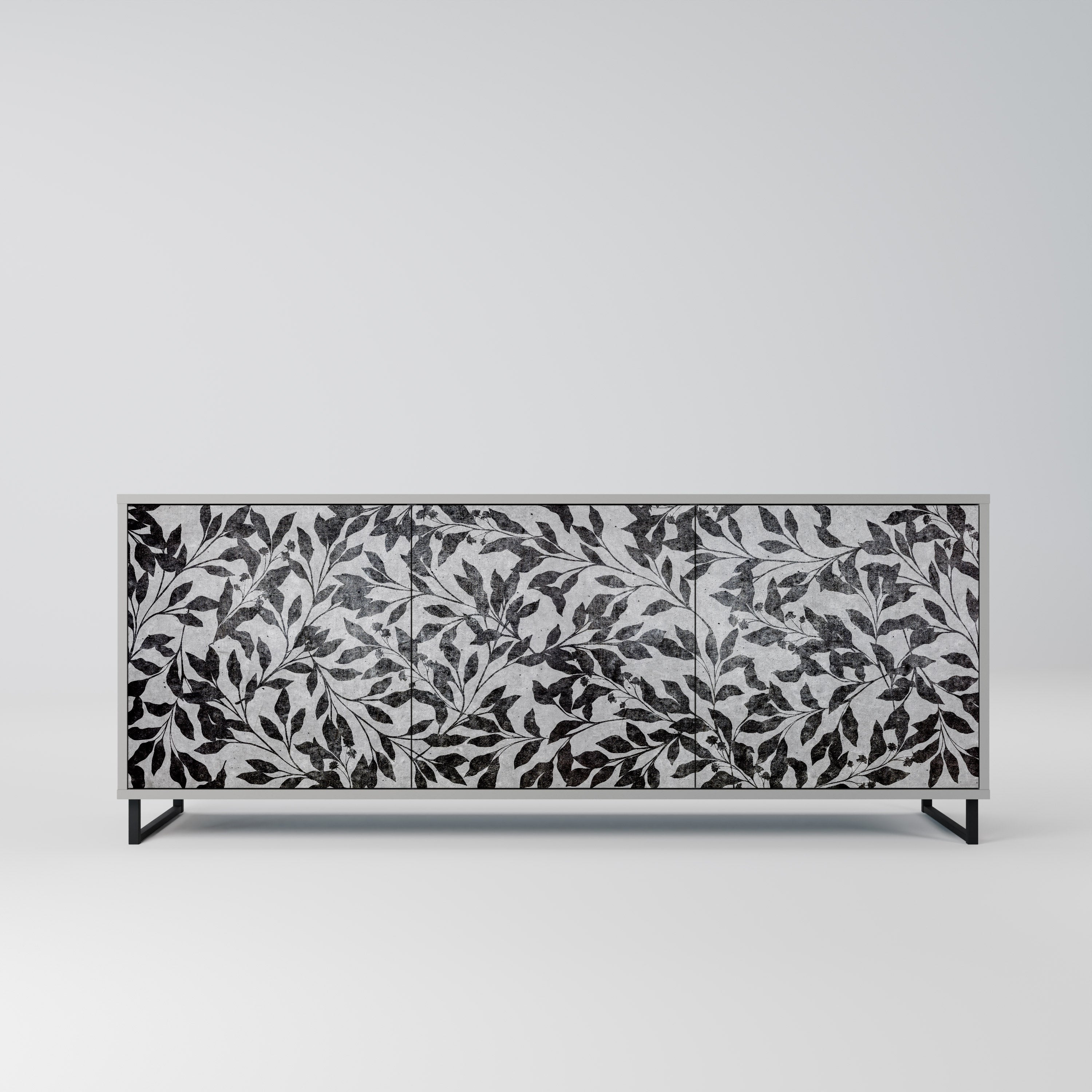 Buffet 3 portes CHARCOAL SPROUT en finition grise