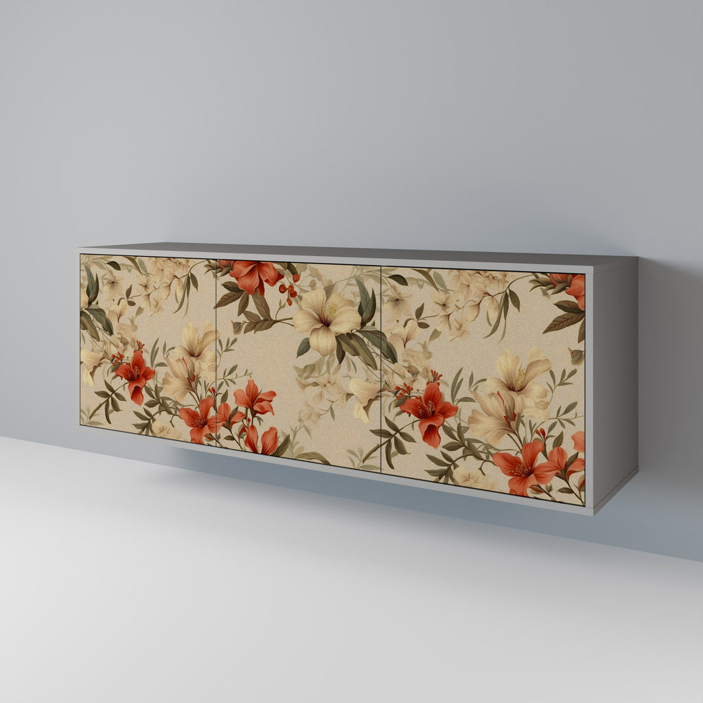 Buffet 3 portes BLOOMING HARMONY finition grise