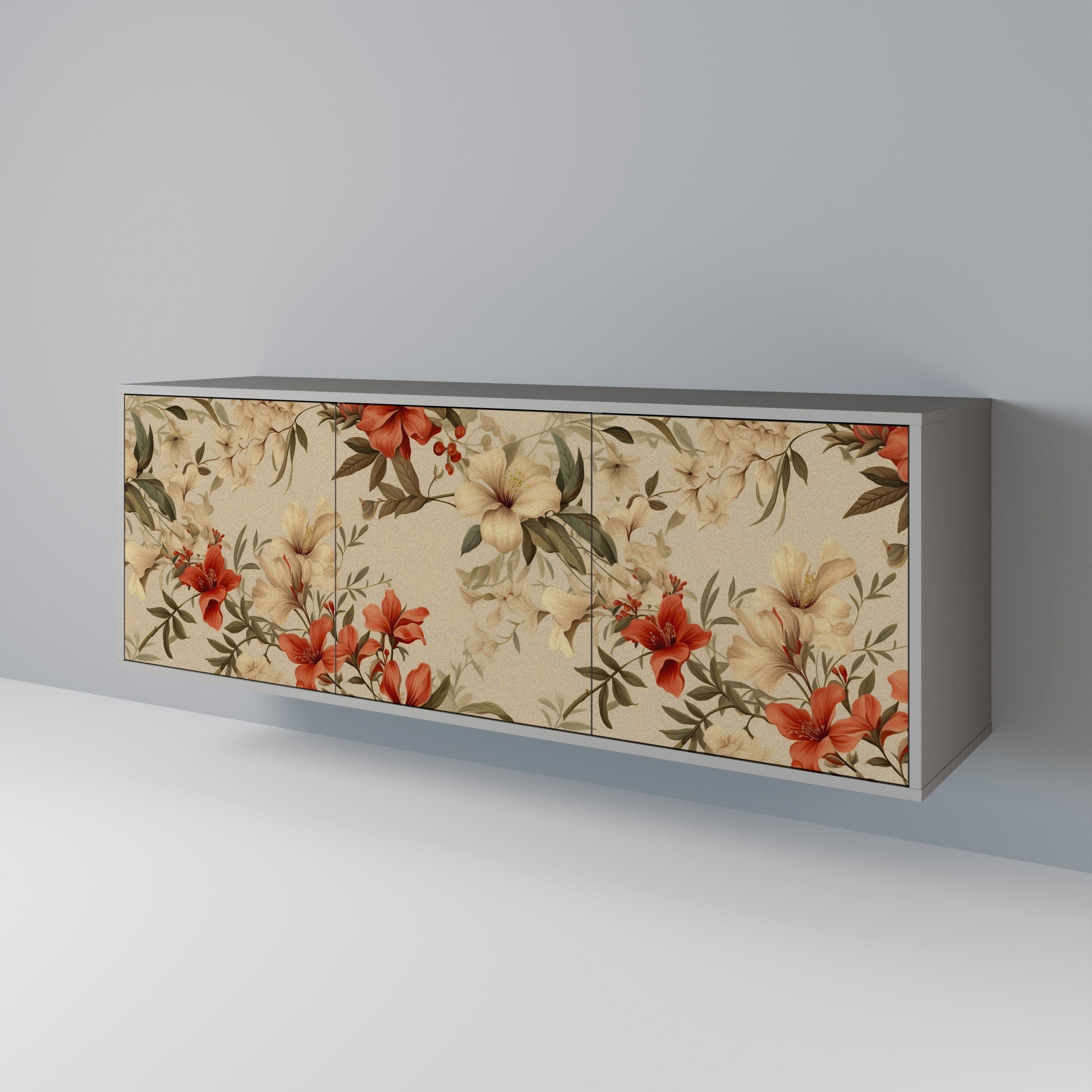 Buffet 3 portes BLOOMING HARMONY finition grise