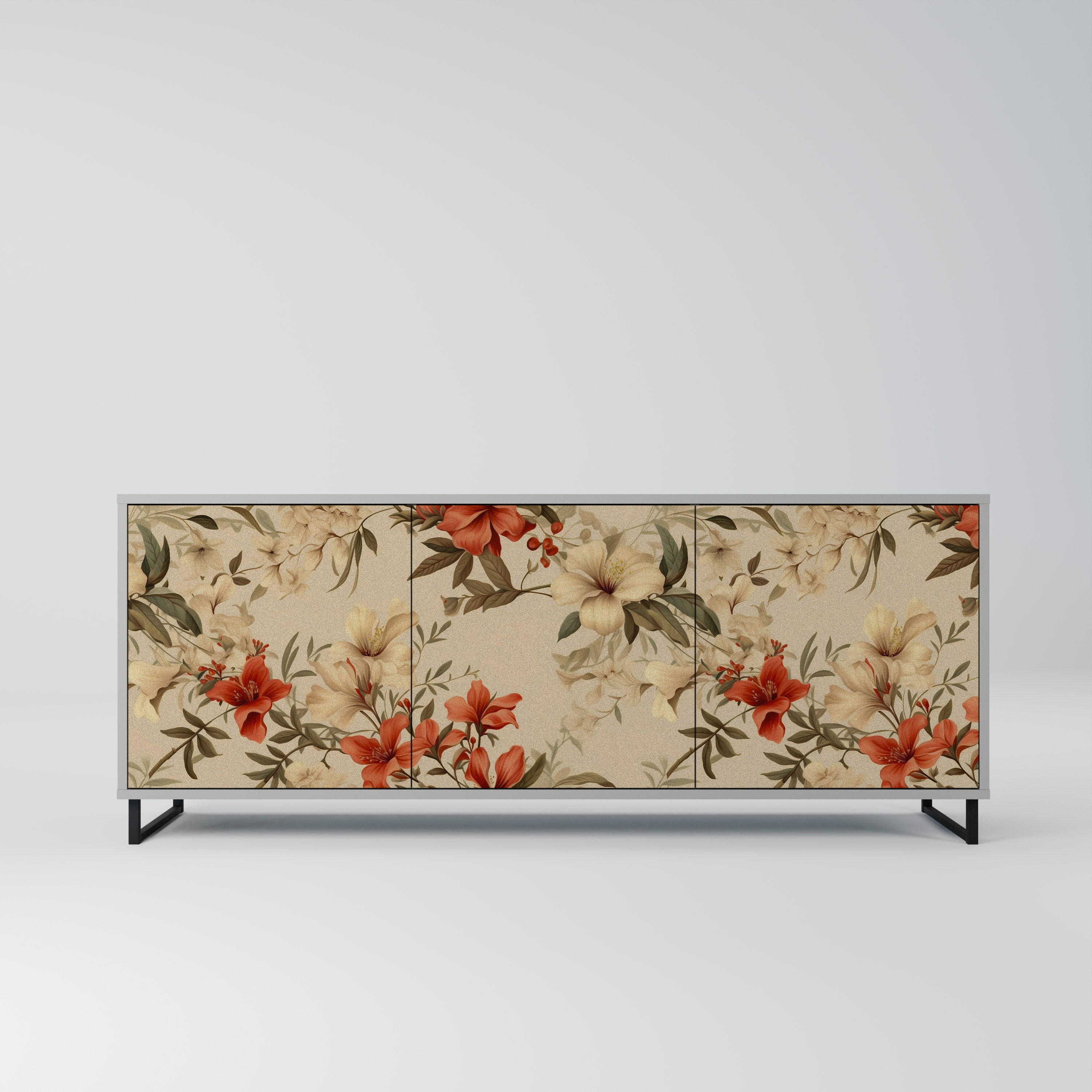 Buffet 3 portes BLOOMING HARMONY finition grise