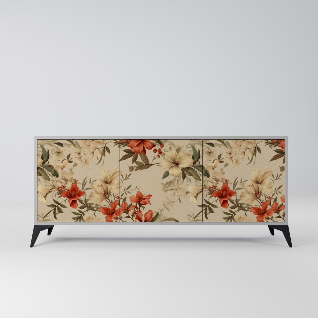 Buffet 3 portes BLOOMING HARMONY finition grise