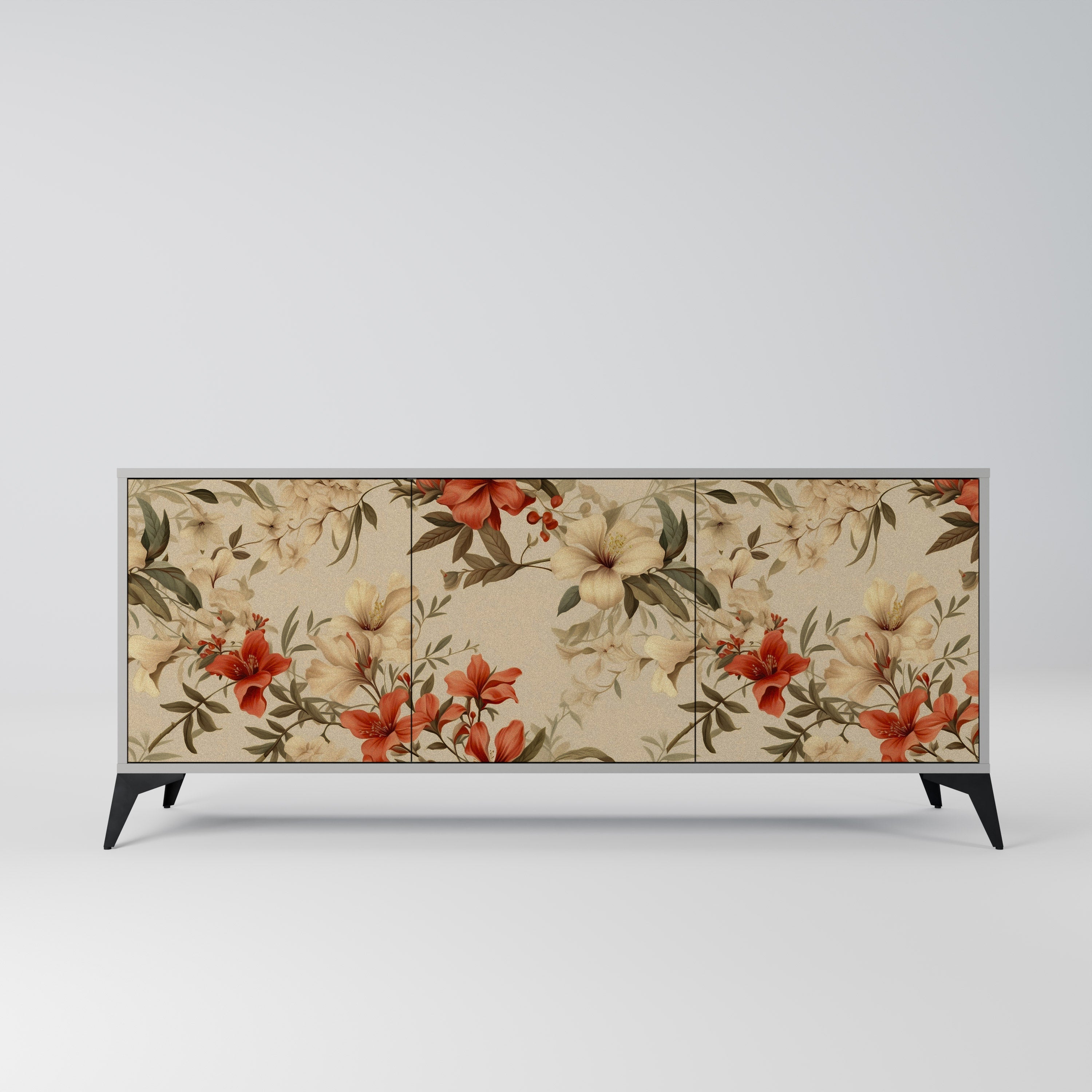 Buffet 3 portes BLOOMING HARMONY finition grise