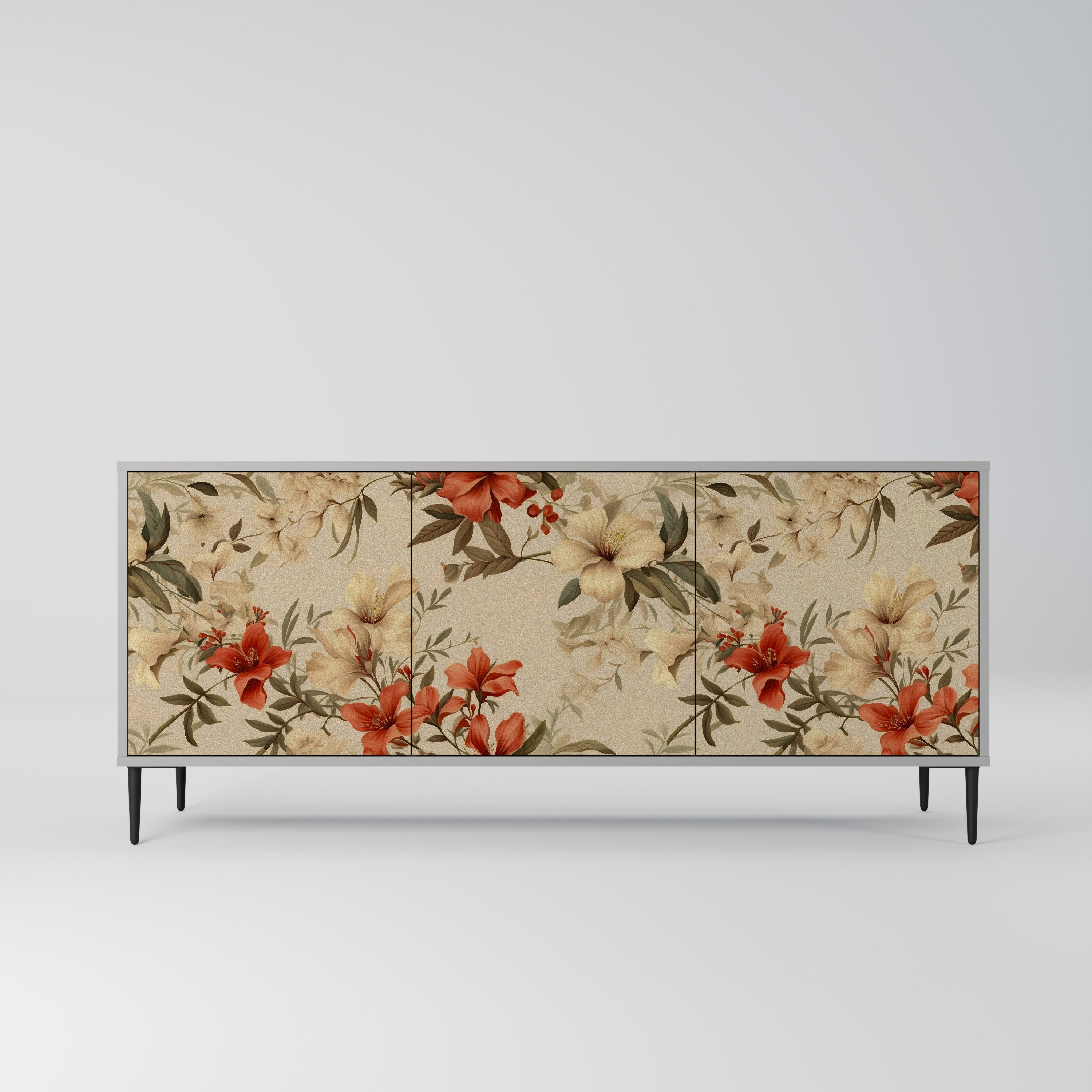 Buffet 3 portes BLOOMING HARMONY finition grise