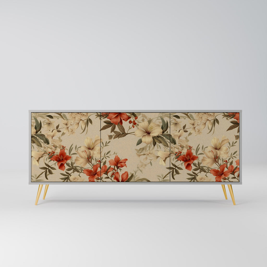 Buffet 3 portes BLOOMING HARMONY finition grise