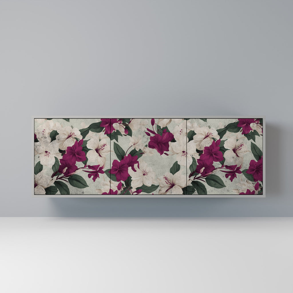 Buffet 3 portes FLOWERET DREAM finition grise