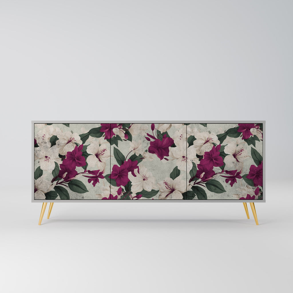 Buffet 3 portes FLOWERET DREAM finition grise