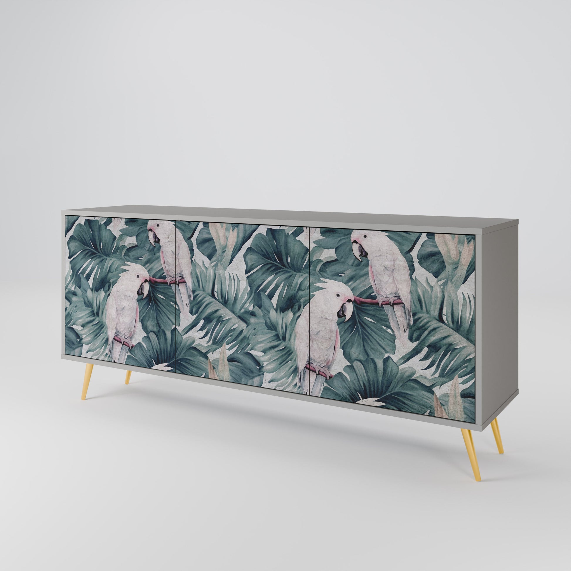 POPINJAY LOOK 3-Door Sideboard in Grey Finish