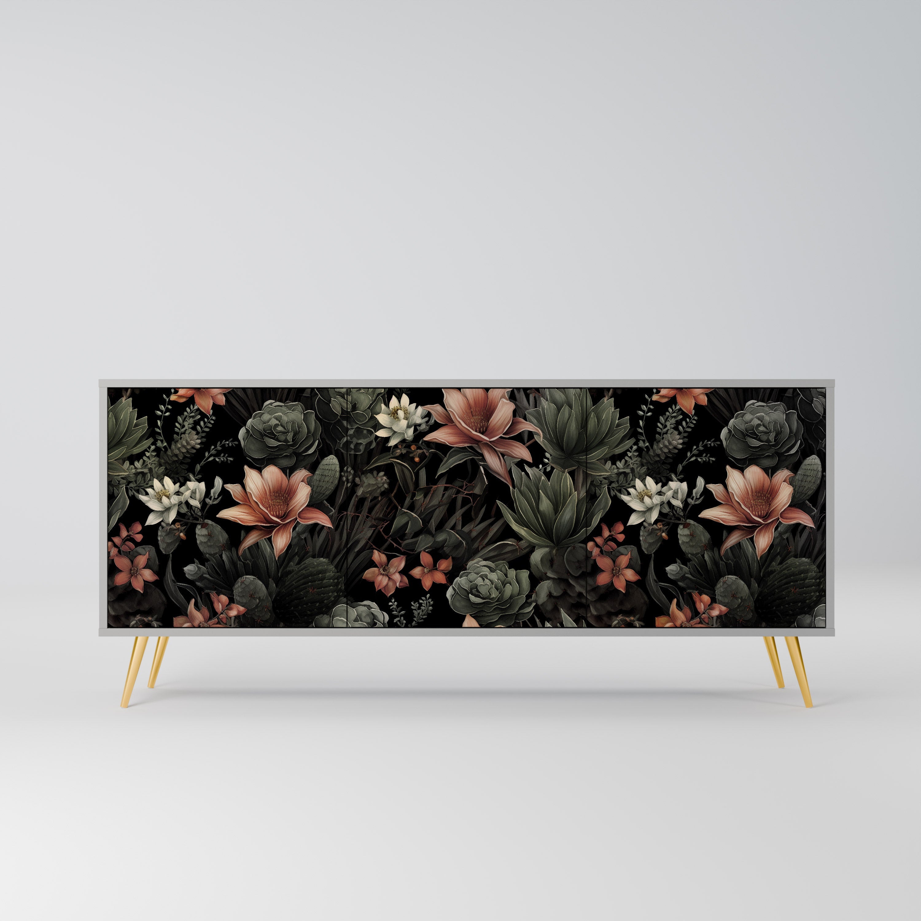 Buffet 3 portes SECRET VERDURE finition grise