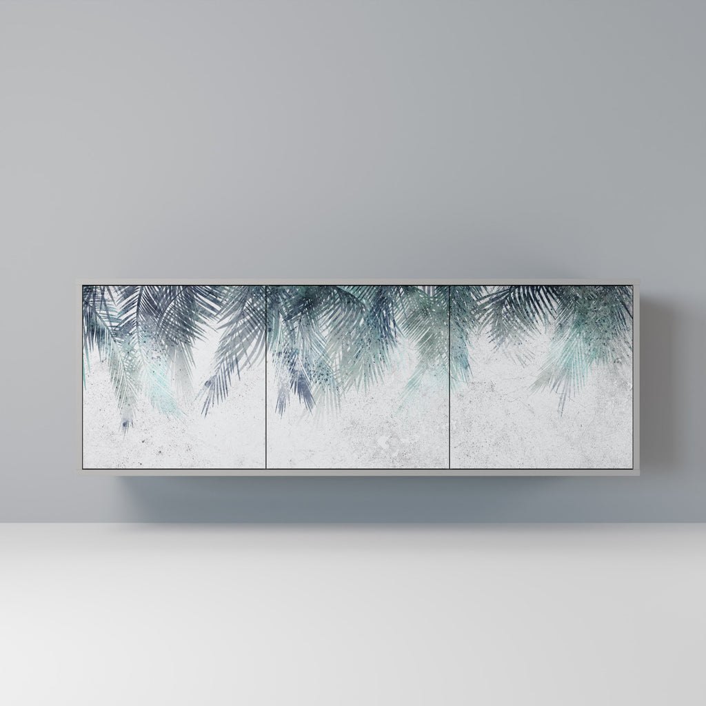 Buffet 3 portes PALM VEIL finition grise