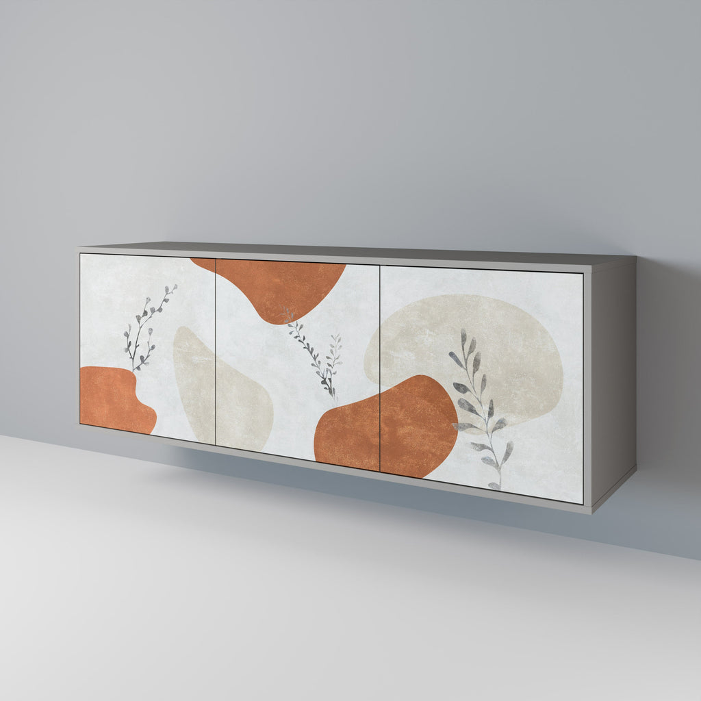 Buffet 3 portes TRANQUIL TWIG en finition grise