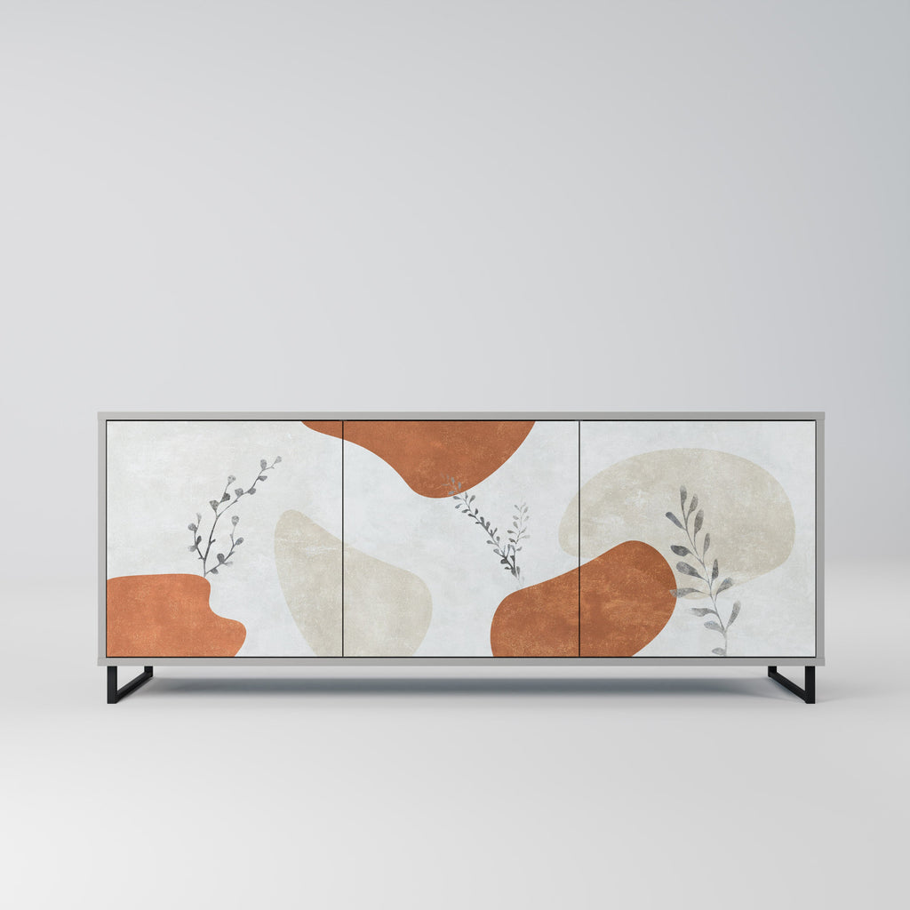 Buffet 3 portes TRANQUIL TWIG en finition grise