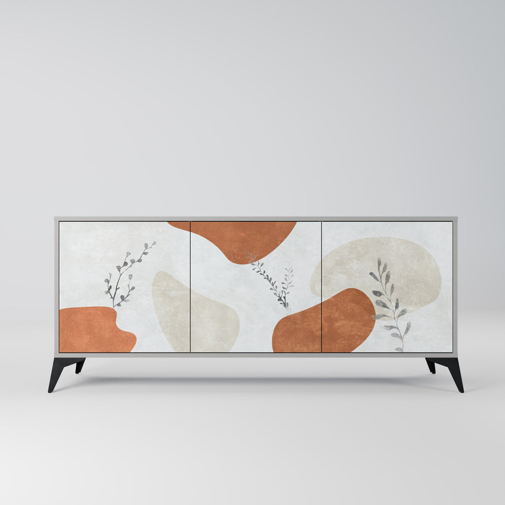 Buffet 3 portes TRANQUIL TWIG en finition grise