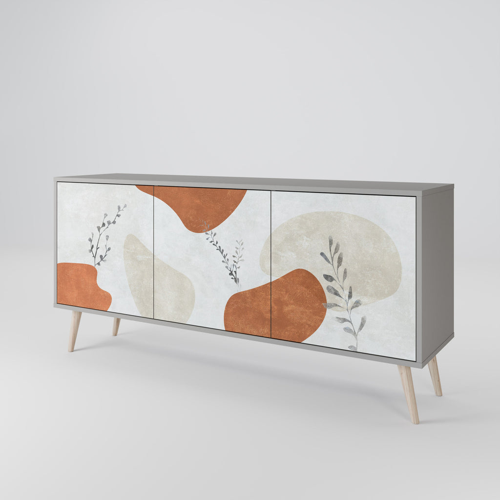 Buffet 3 portes TRANQUIL TWIG en finition grise