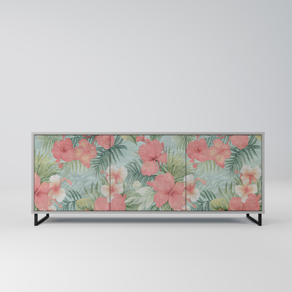 Buffet 3 portes HAWAIIAN SPIRIT en finition grise