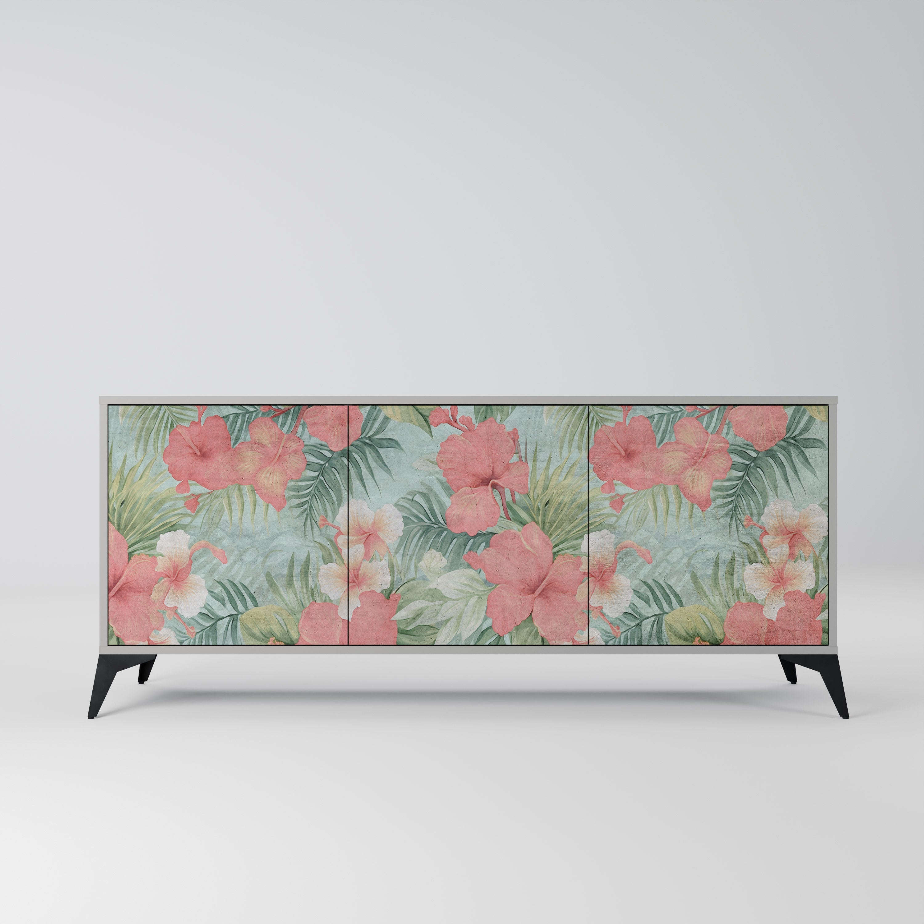 Buffet 3 portes HAWAIIAN SPIRIT en finition grise