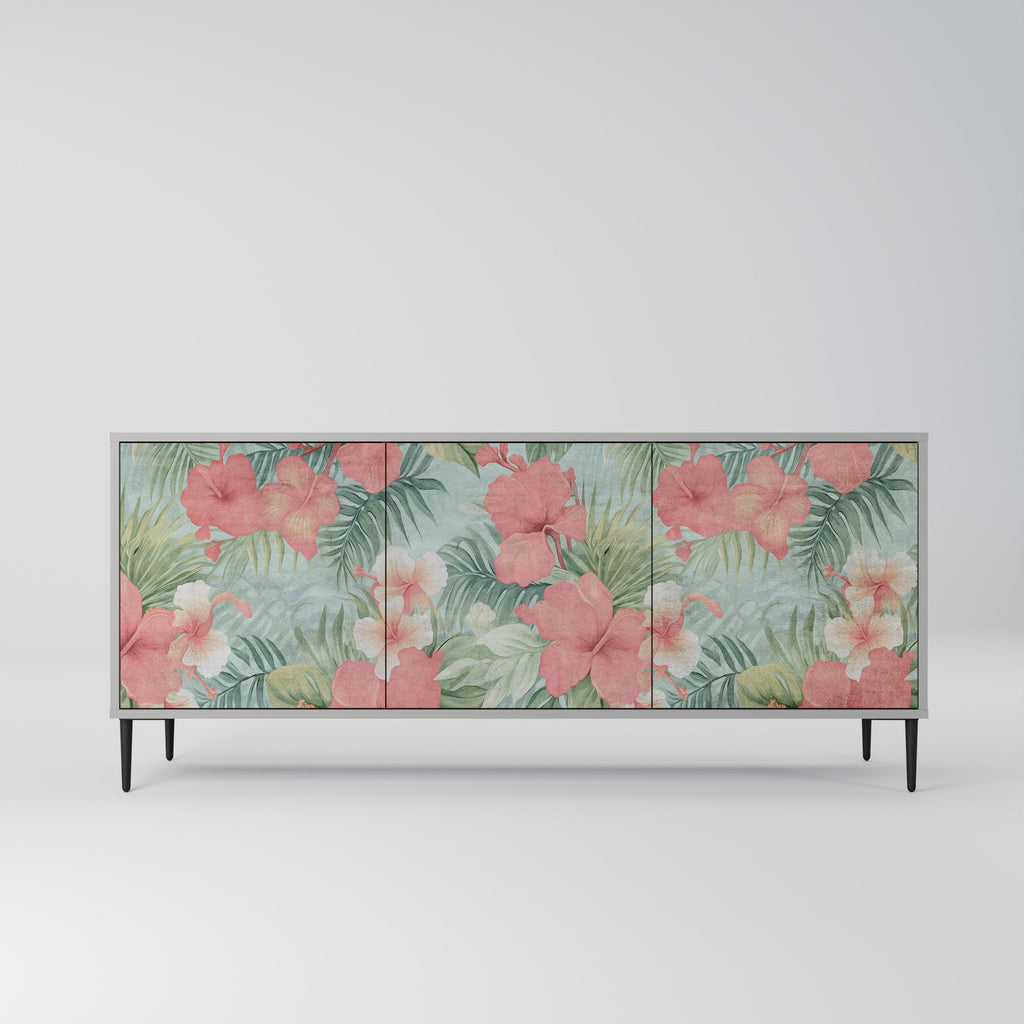 Buffet 3 portes HAWAIIAN SPIRIT en finition grise