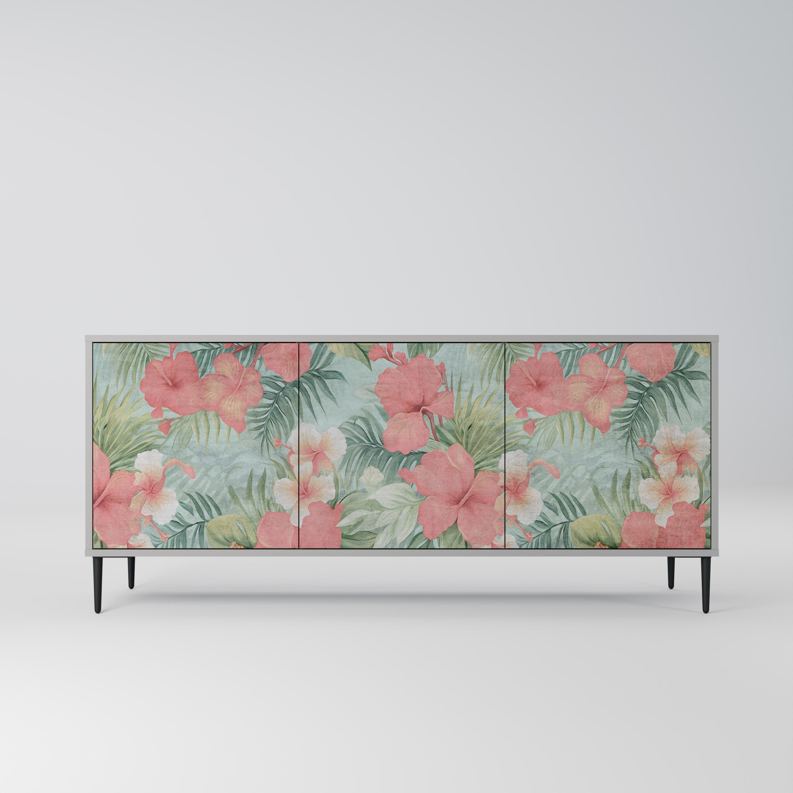 Buffet 3 portes HAWAIIAN SPIRIT en finition grise