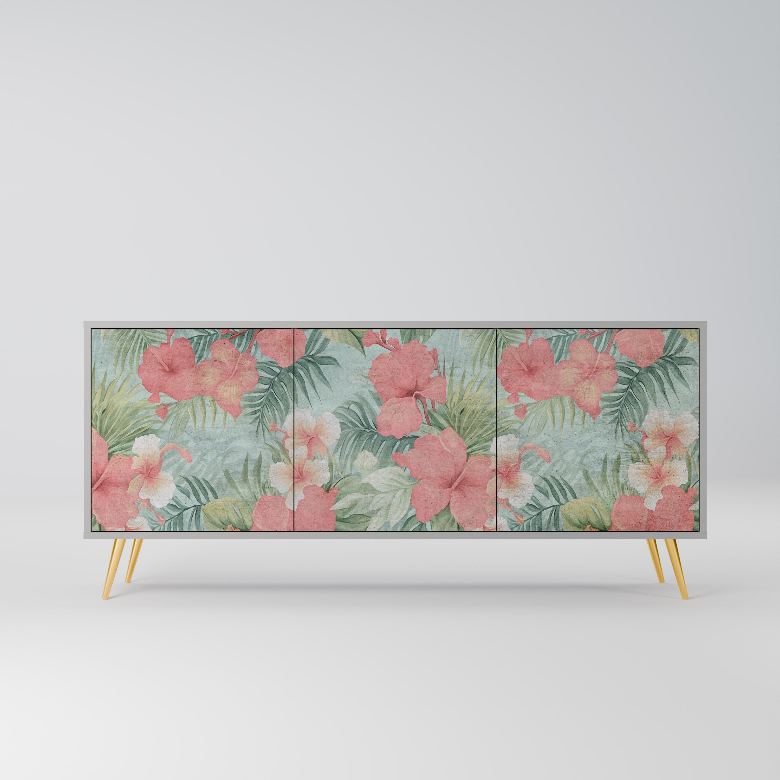 Buffet 3 portes HAWAIIAN SPIRIT en finition grise