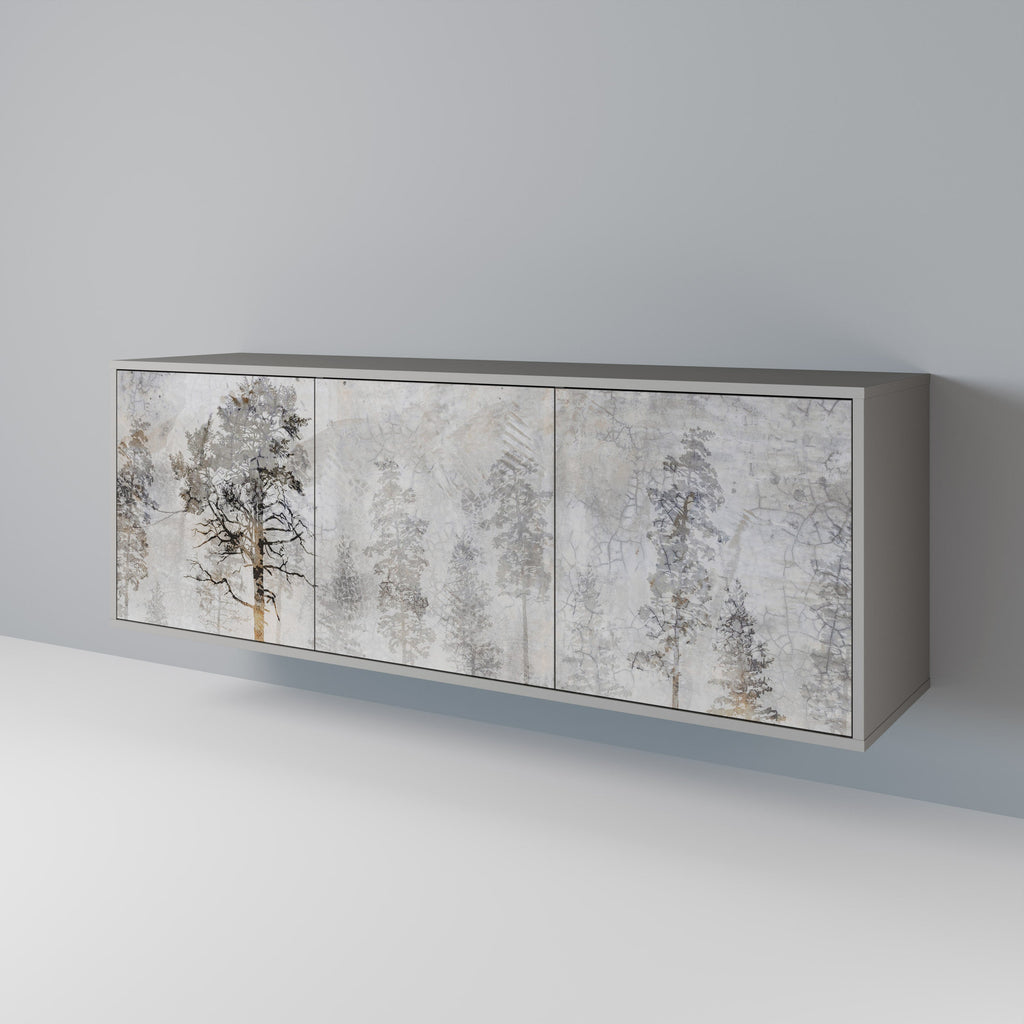 Buffet 3 portes FADE IN THE TREES, finition grise