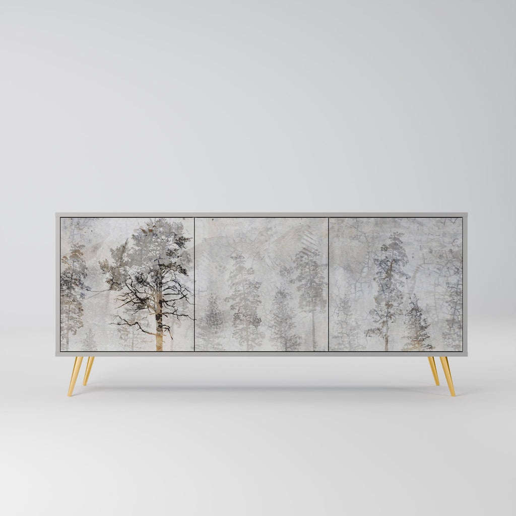 Buffet 3 portes FADE IN THE TREES, finition grise