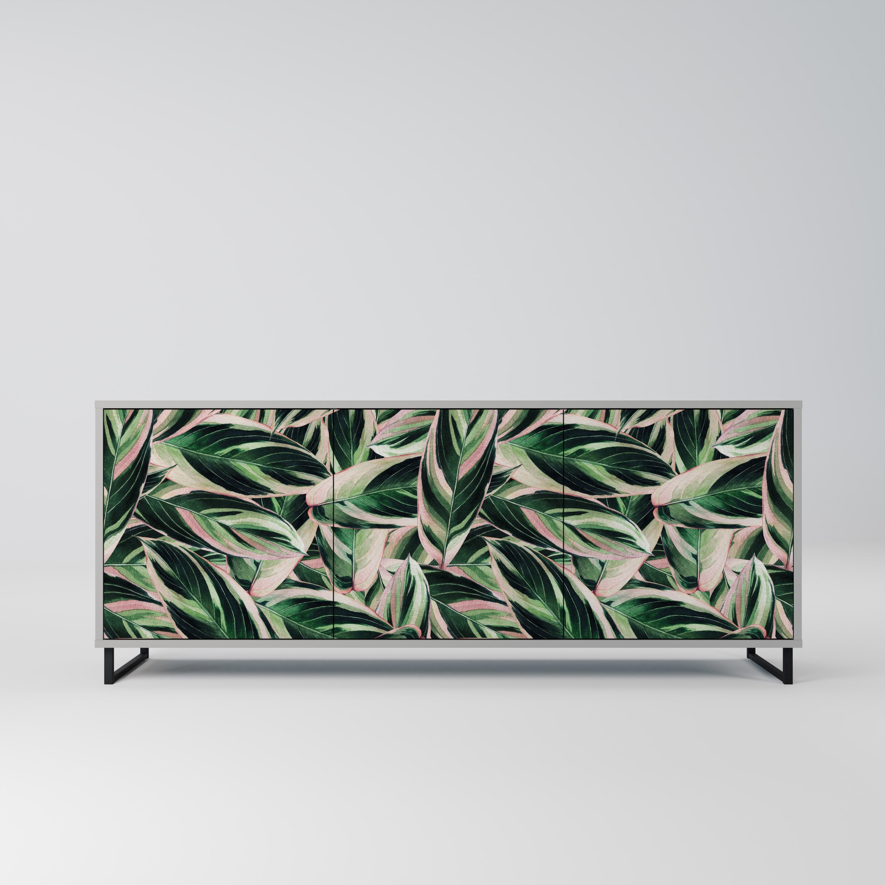 Buffet 3 portes EERIE STROMANTHE en finition grise