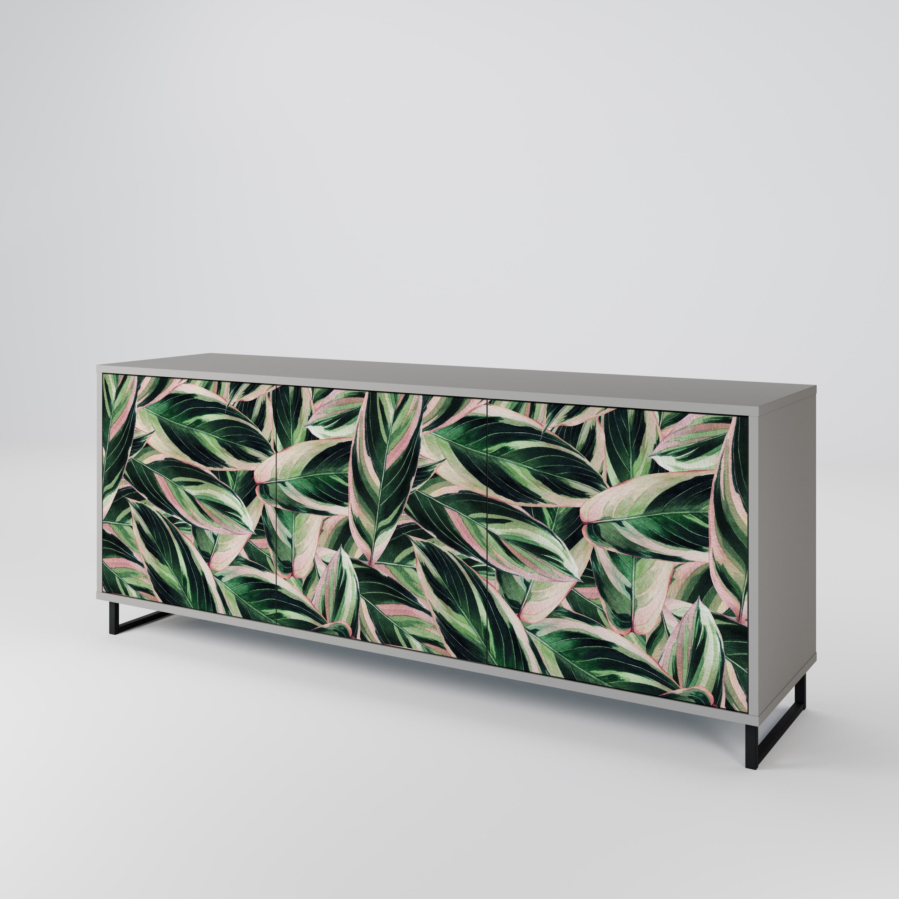 Buffet 3 portes EERIE STROMANTHE en finition grise