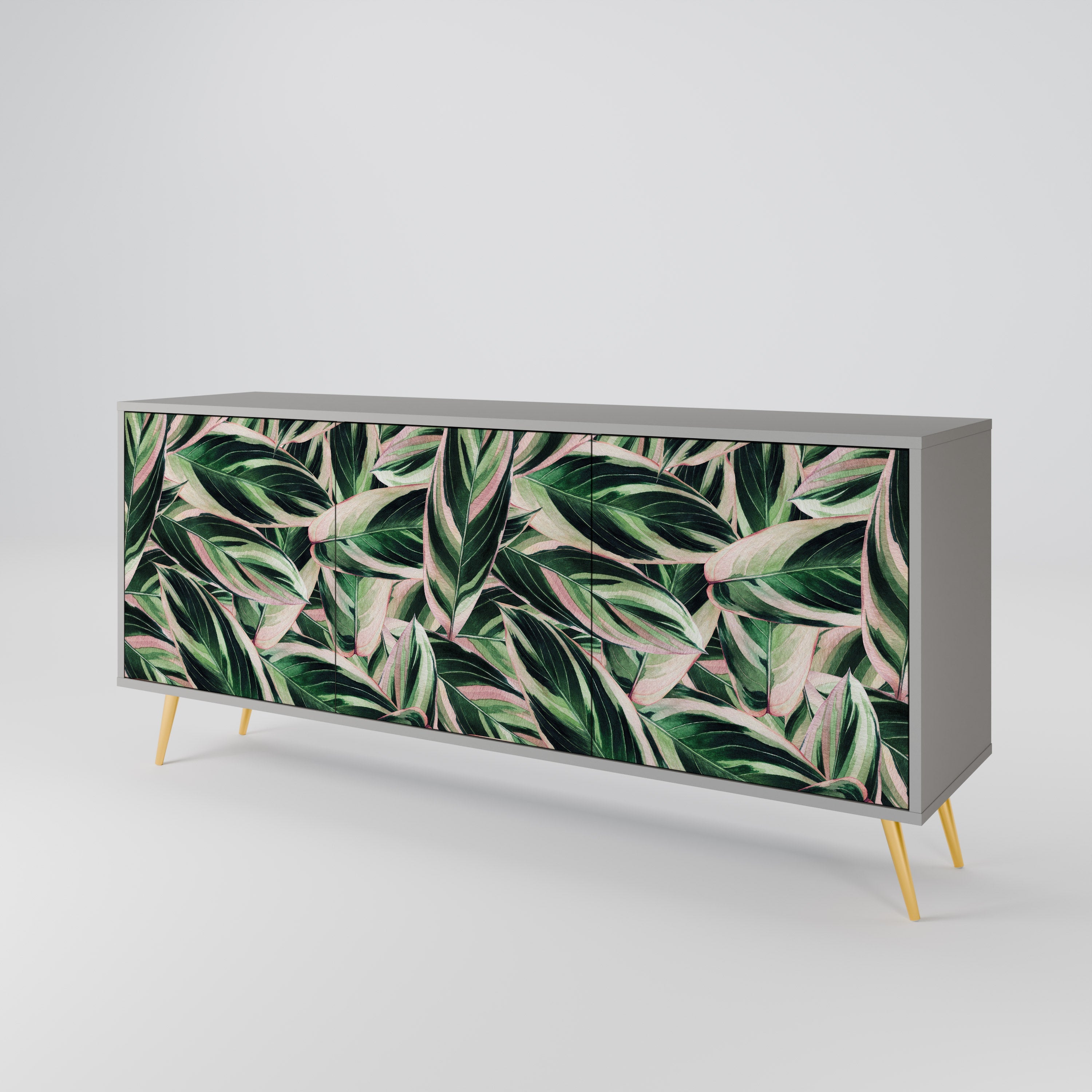 Buffet 3 portes EERIE STROMANTHE en finition grise