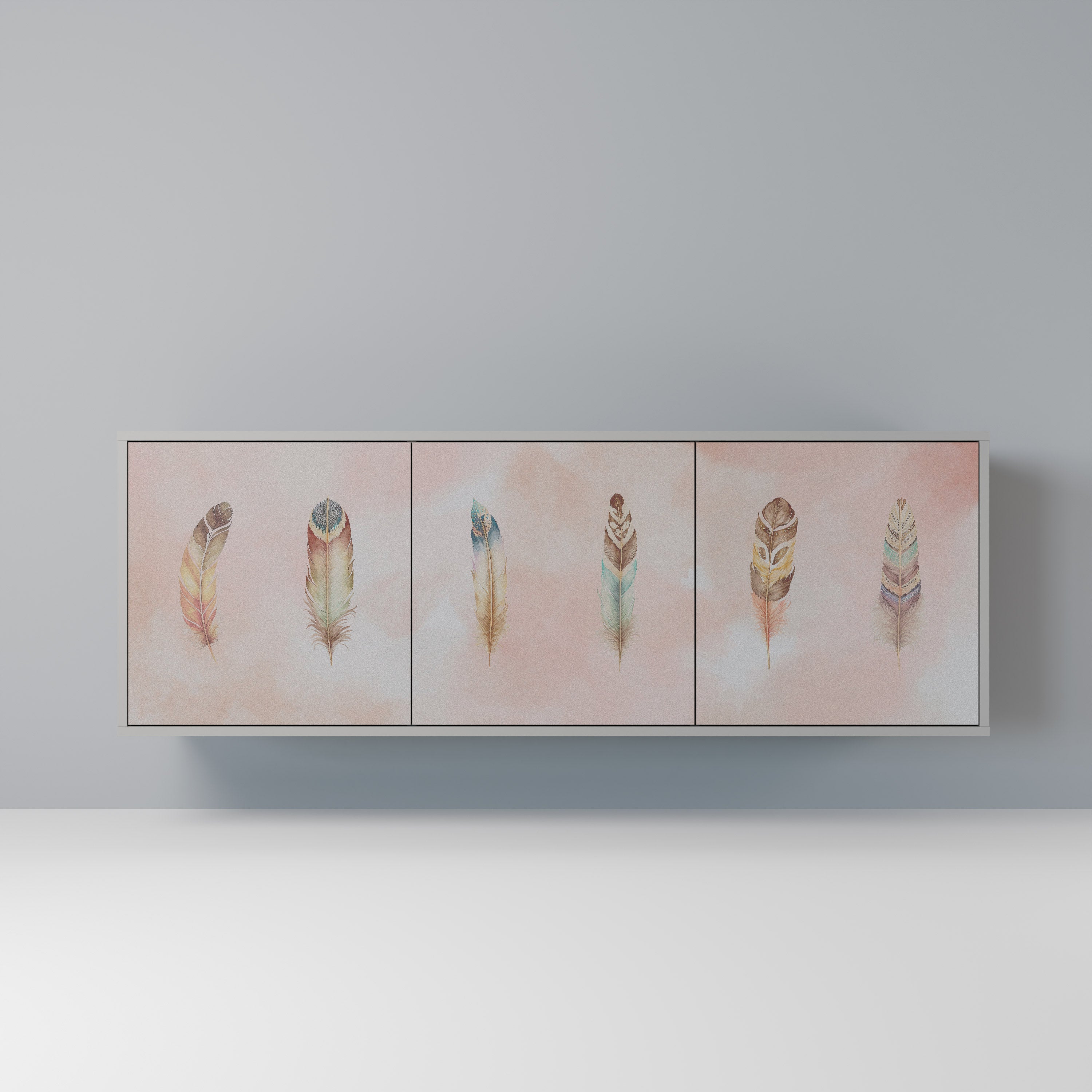 Buffet 3 portes DELIQUESCE en finition grise