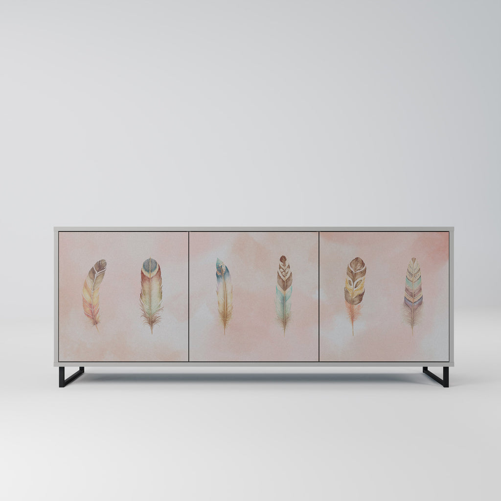 Buffet 3 portes DELIQUESCE en finition grise