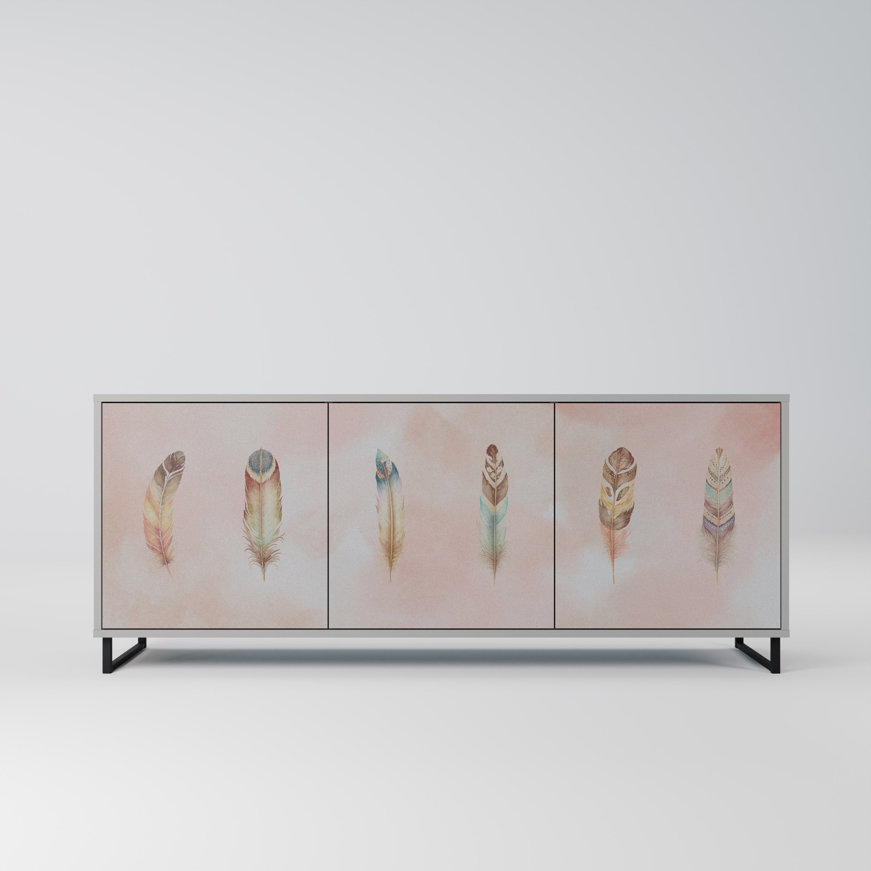 Buffet 3 portes DELIQUESCE en finition grise