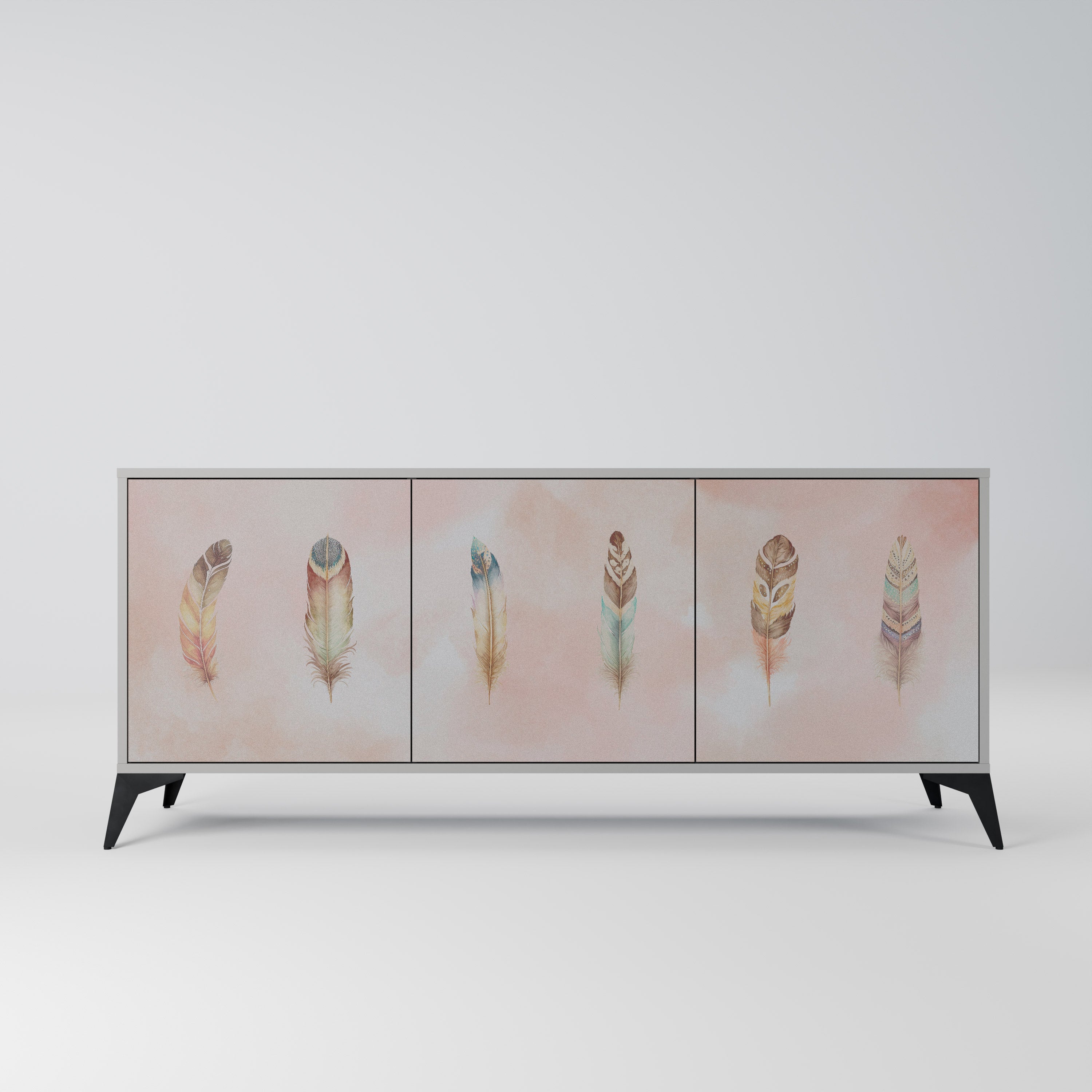 Buffet 3 portes DELIQUESCE en finition grise