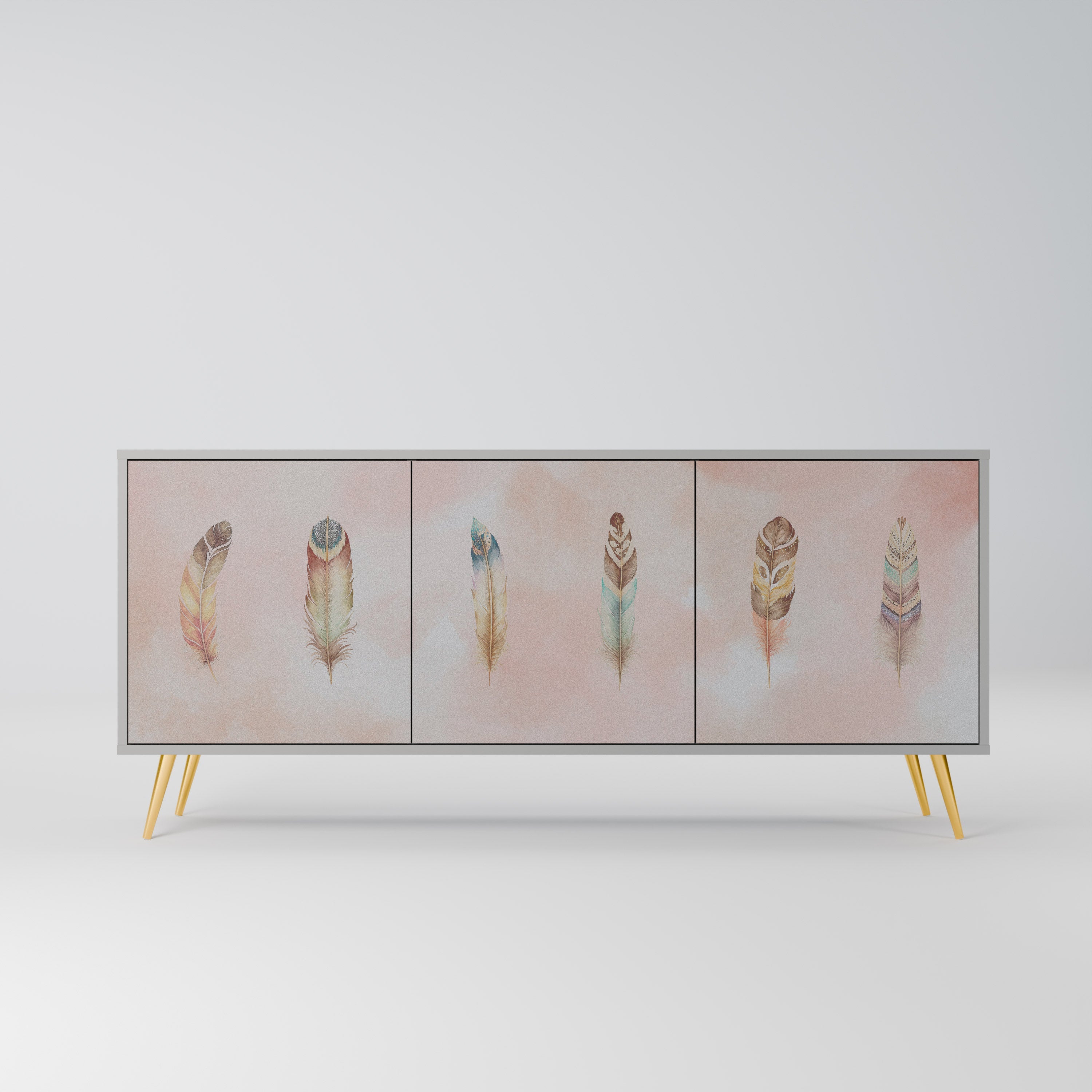 Buffet 3 portes DELIQUESCE en finition grise