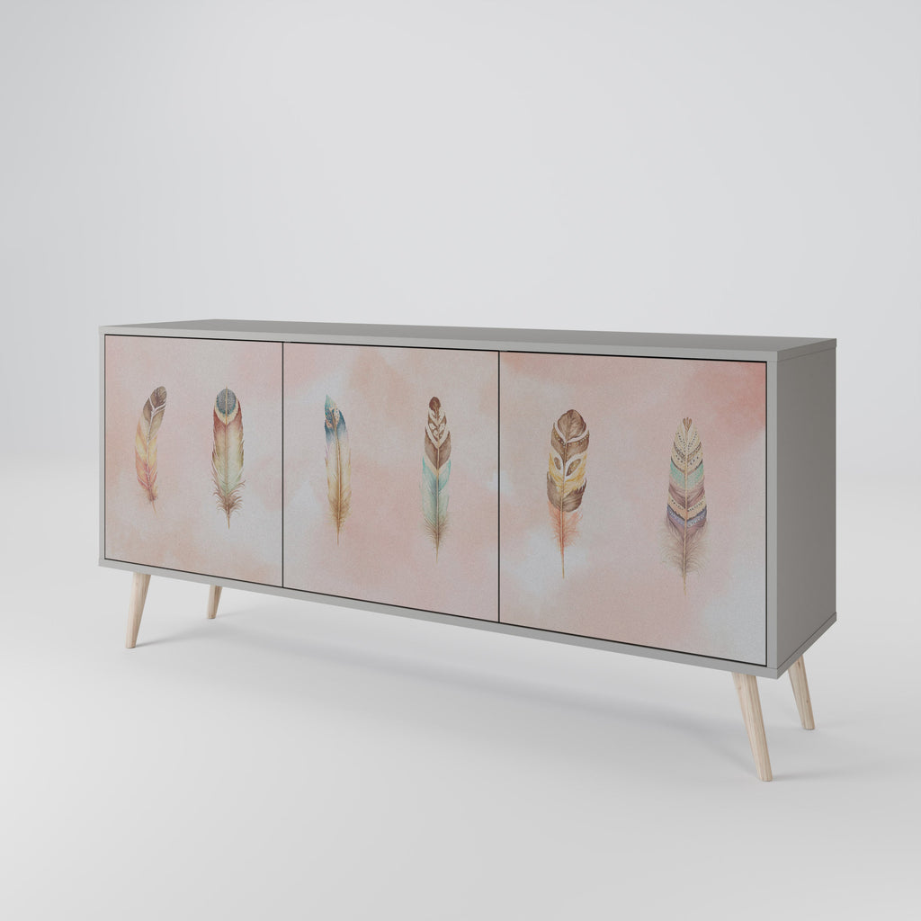 Buffet 3 portes DELIQUESCE en finition grise