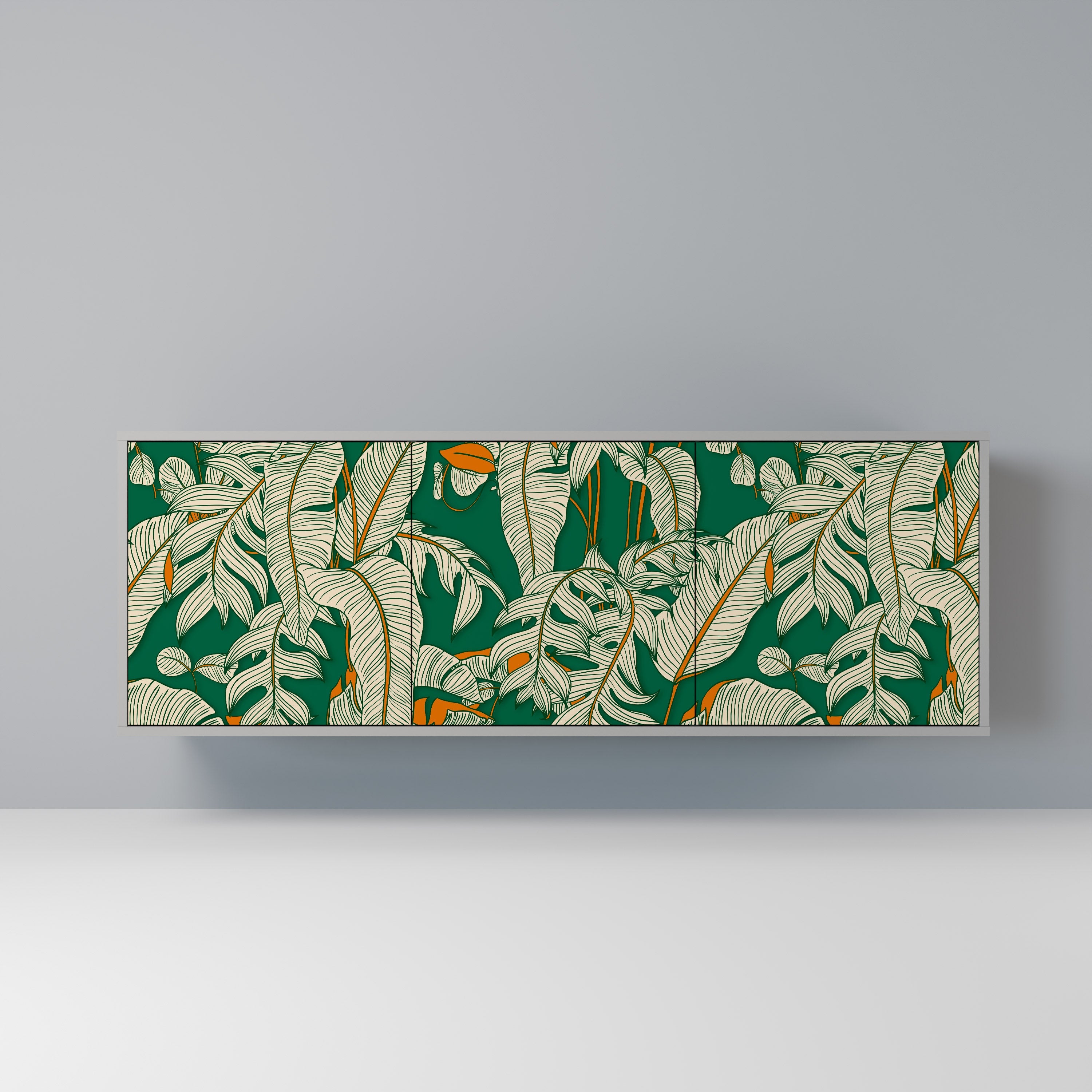 Buffet 3 portes VERDANT PLEASURES finition grise