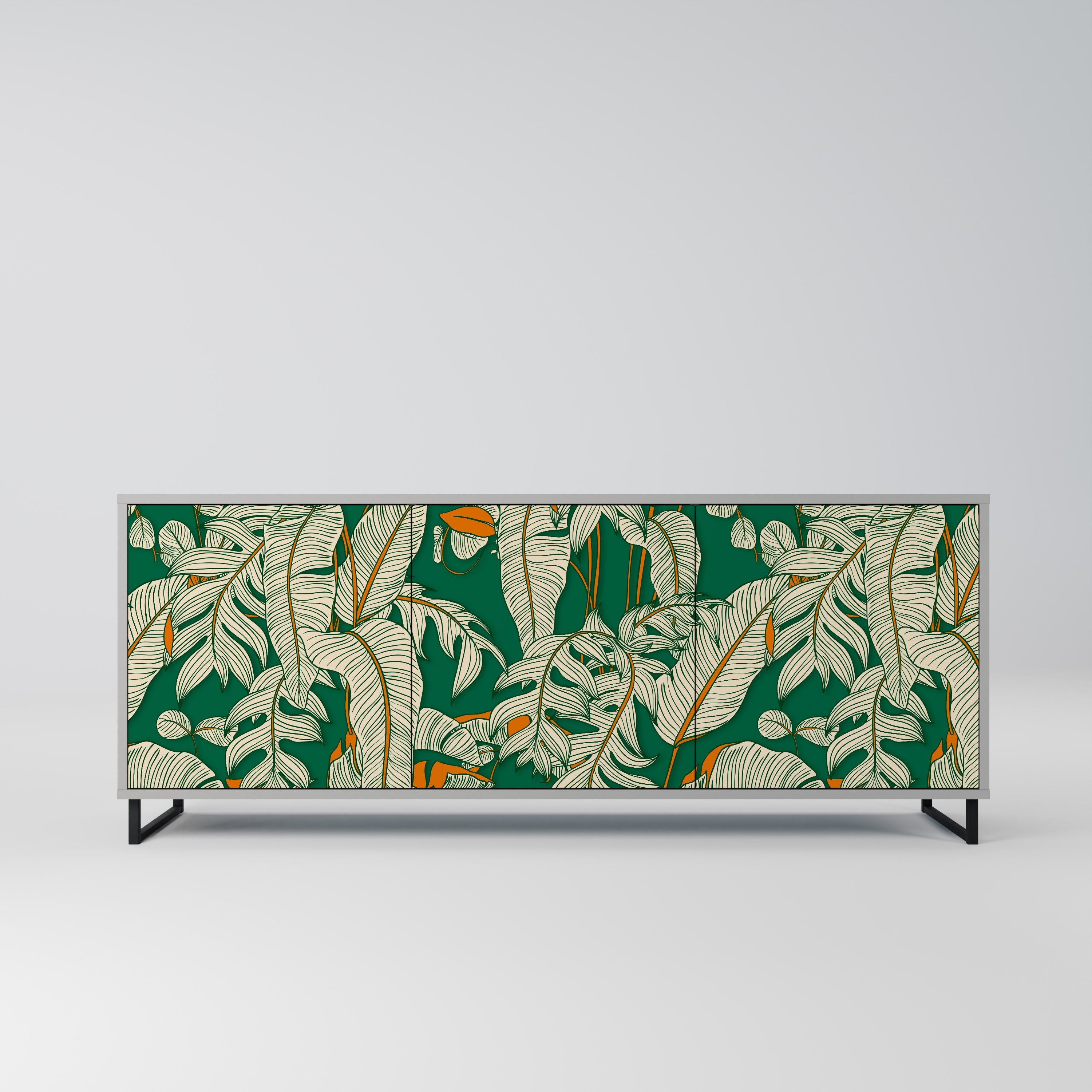 Buffet 3 portes VERDANT PLEASURES finition grise