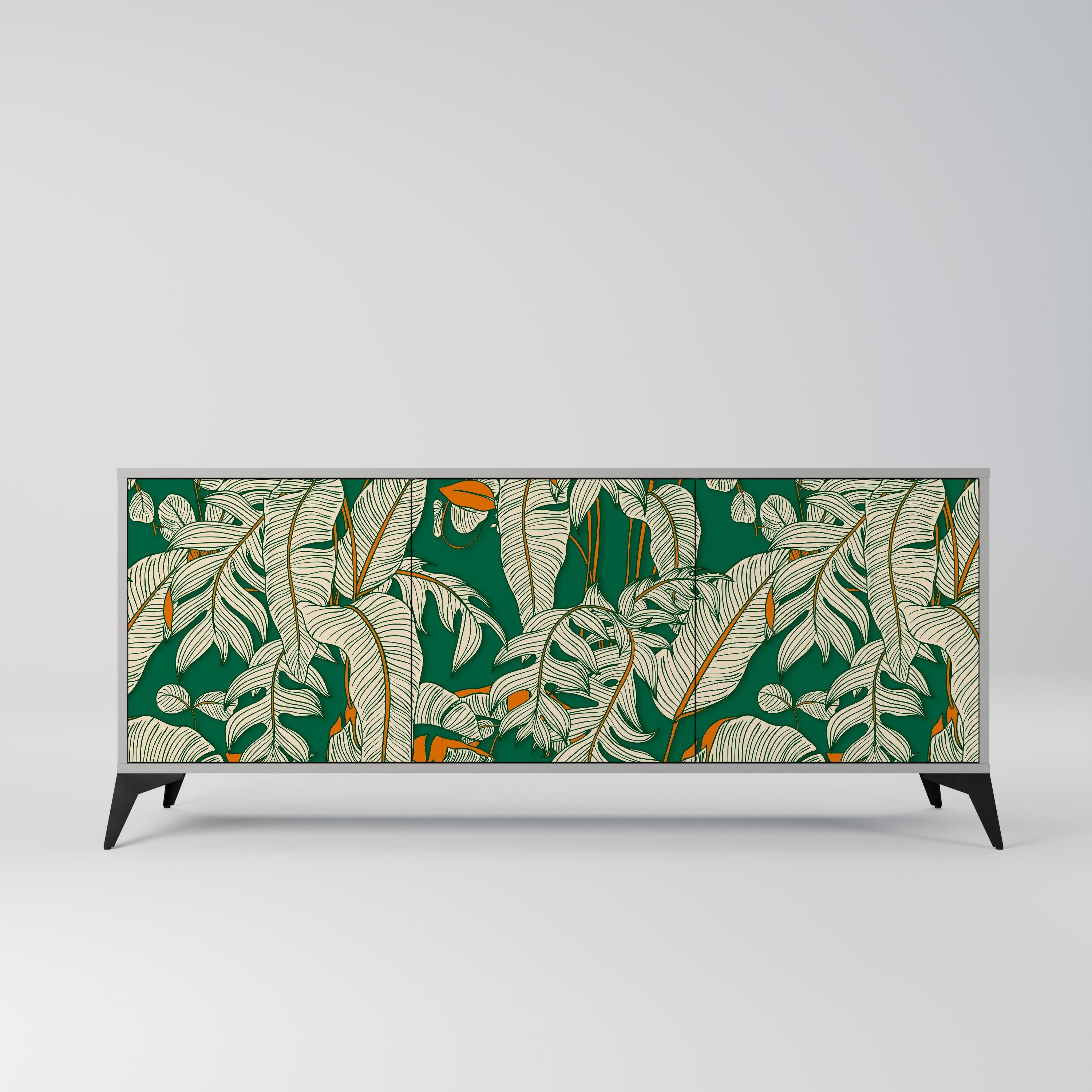 Buffet 3 portes VERDANT PLEASURES finition grise